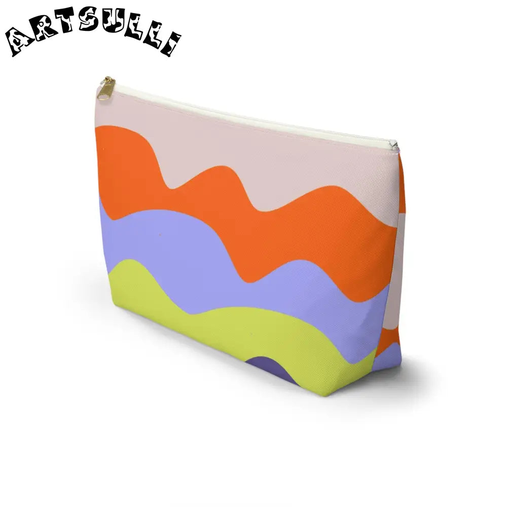 JAKKOUTTHEBXX Waves Red and Blue Accessory Pouch w T-bottom