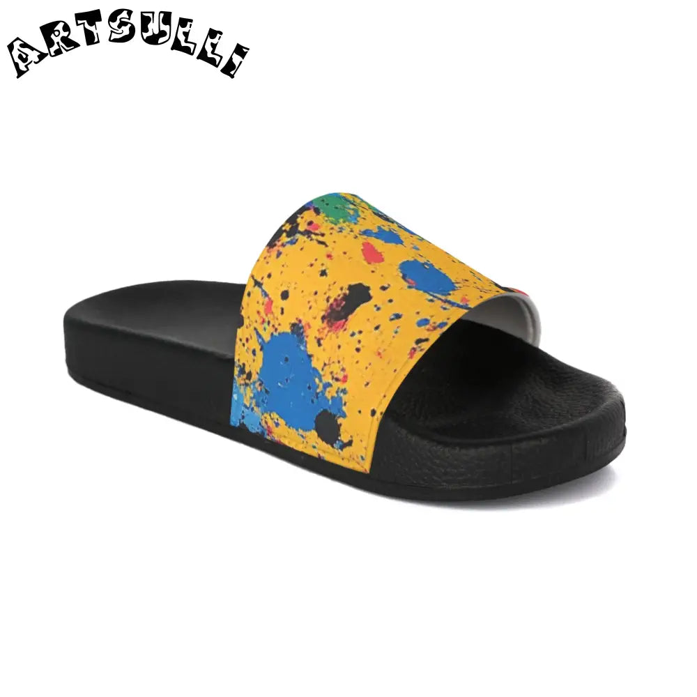 JAKKOUTTHEBXX The Colors Of Paint Splatter Multi-Color Men’s Slide