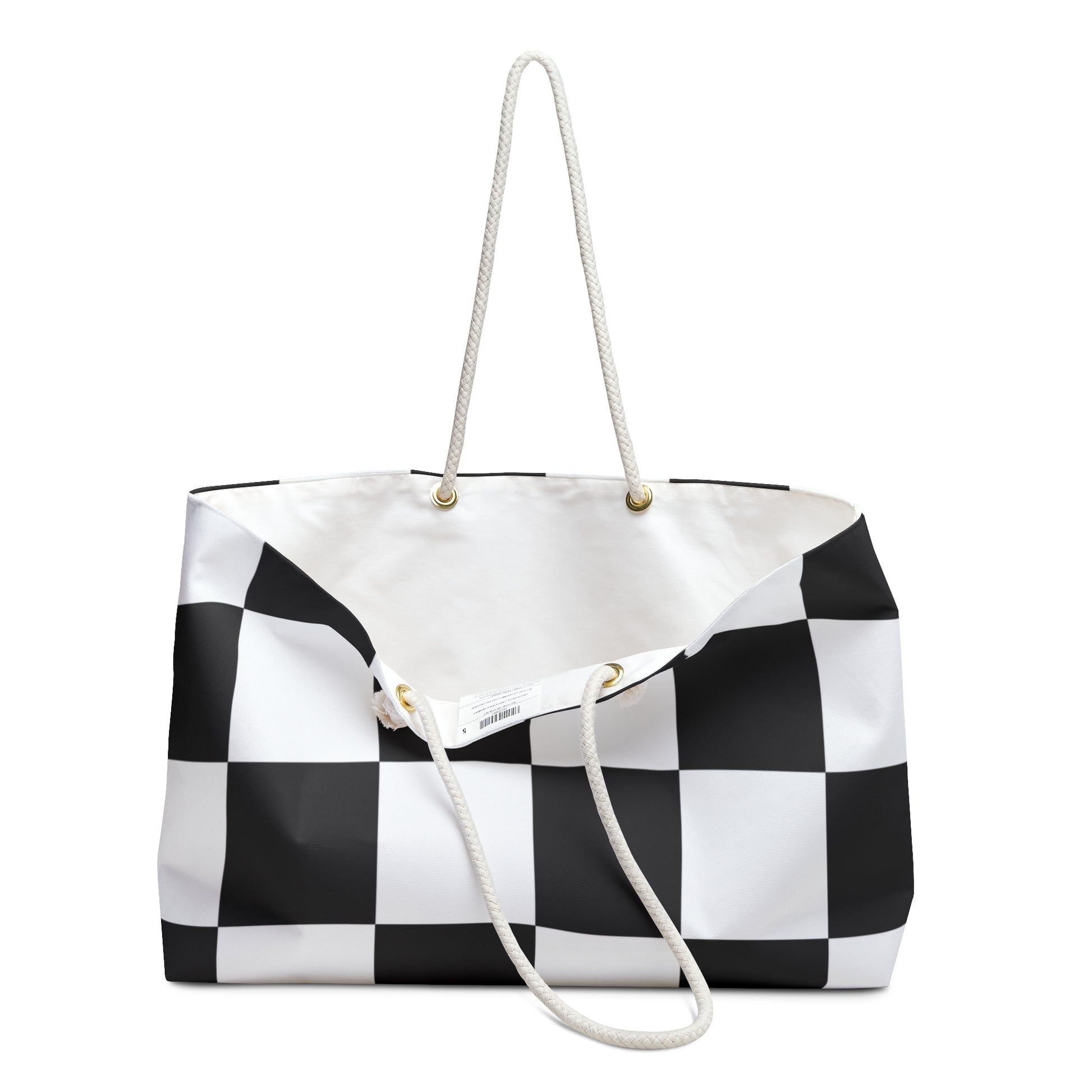 Checkerboard Black and White Weekender Bag, Artsulli - Art is Long, Life is Short, Bags, , , , , , , 