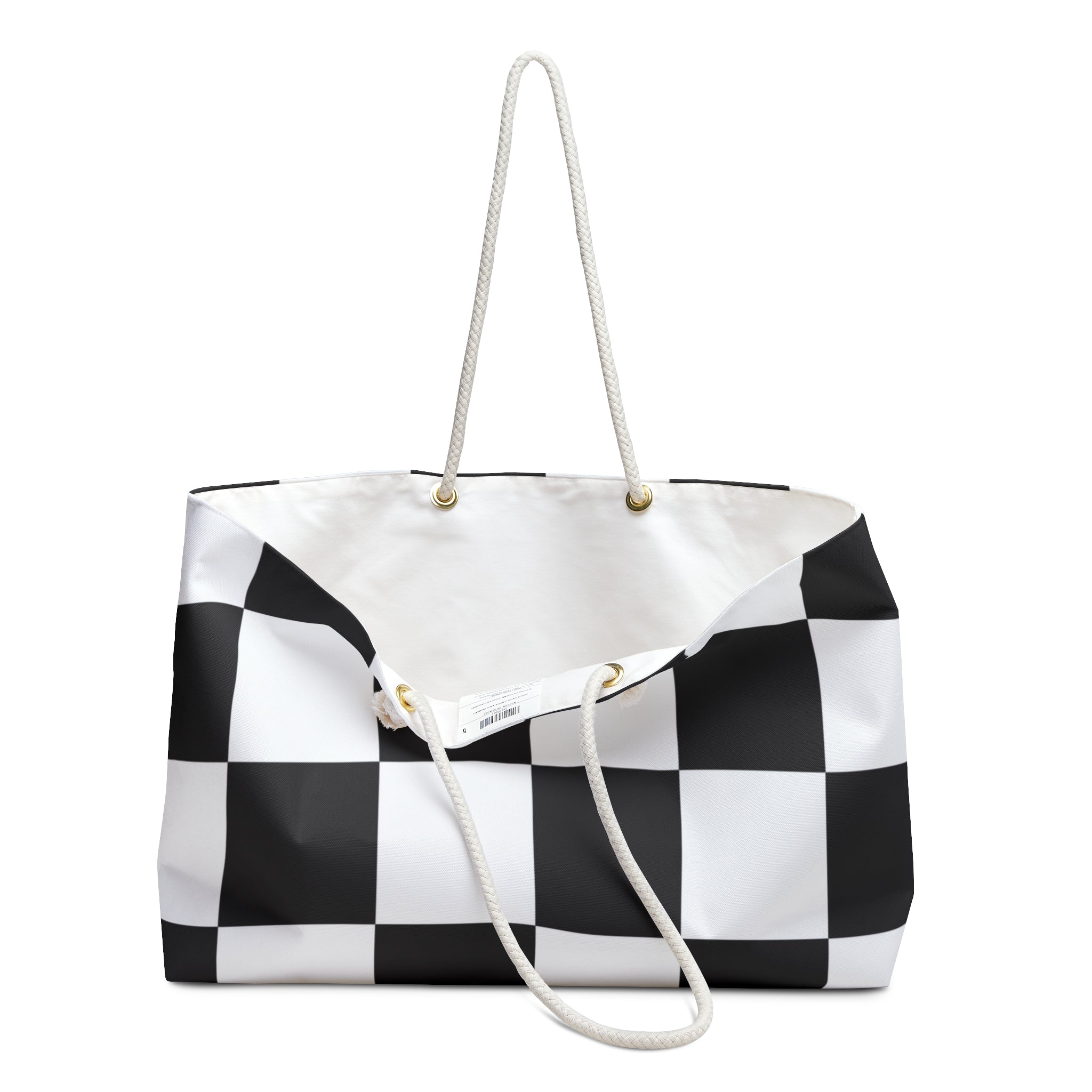 Checkerboard Black and White Weekender Bag, Artsulli - Art is Long, Life is Short, Bags, , , , , , , 