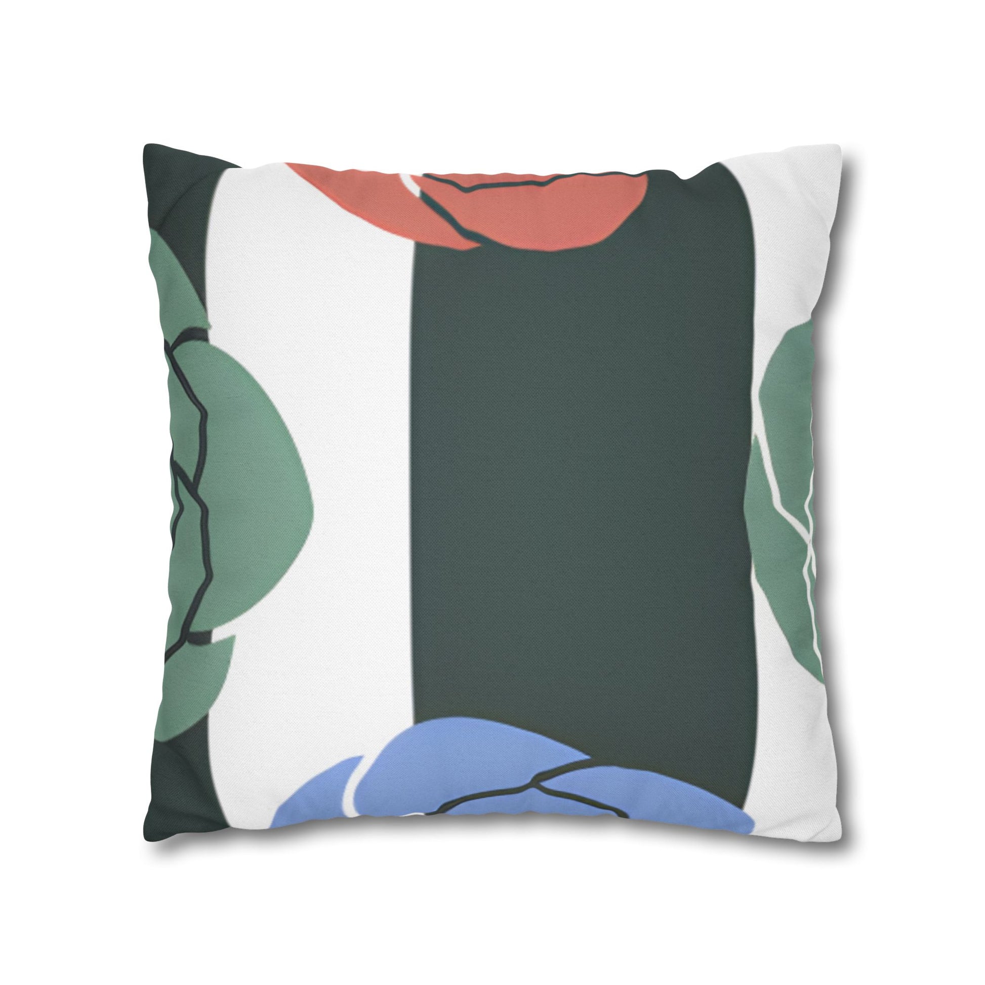 Striped Rose Garden Spun Polyester Square Pillowcase, Artsulli - Art is Long, Life is Short, Home Decor, , , , , , , 
