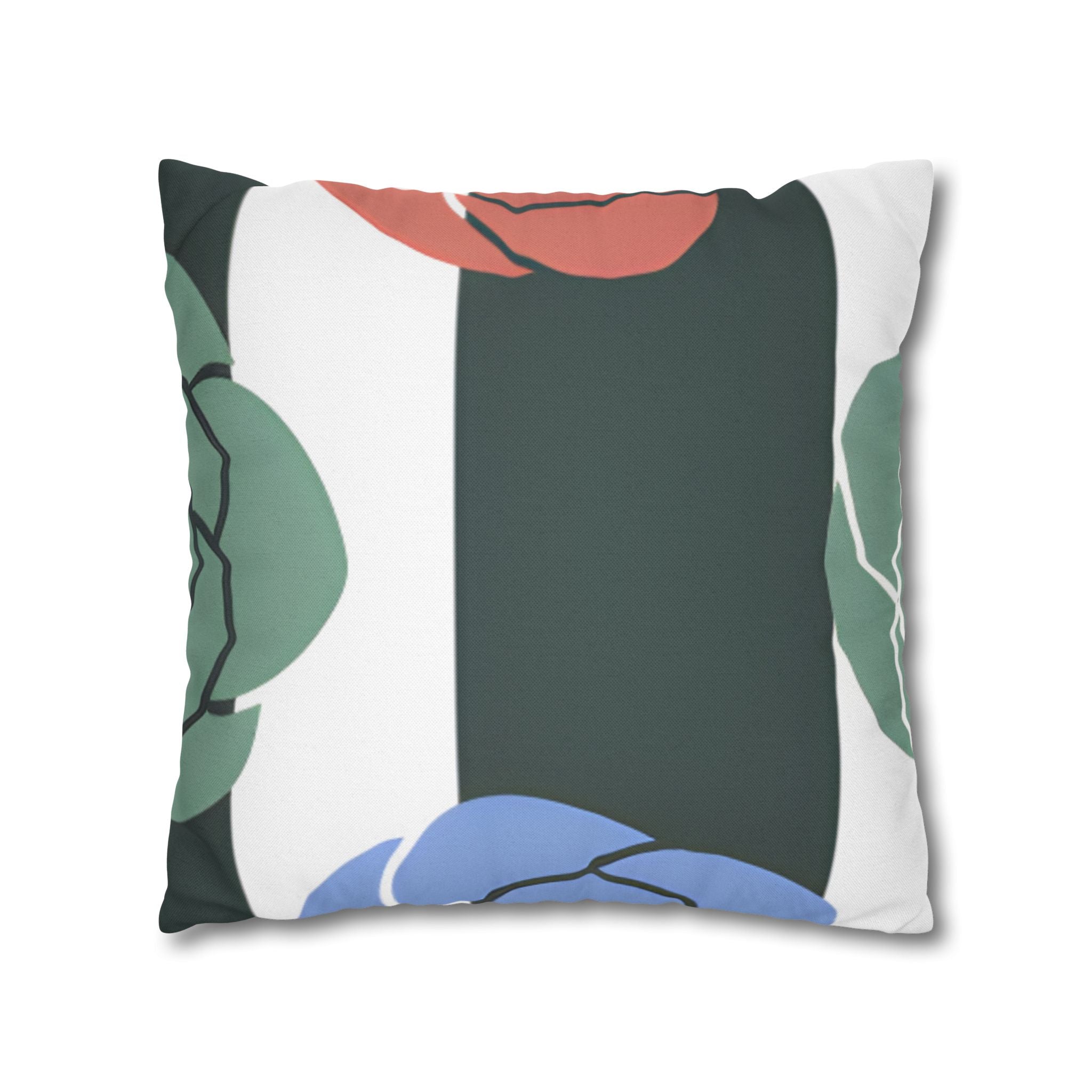 Striped Rose Garden Spun Polyester Square Pillowcase, Artsulli - Art is Long, Life is Short, Home Decor, , , , , , , 