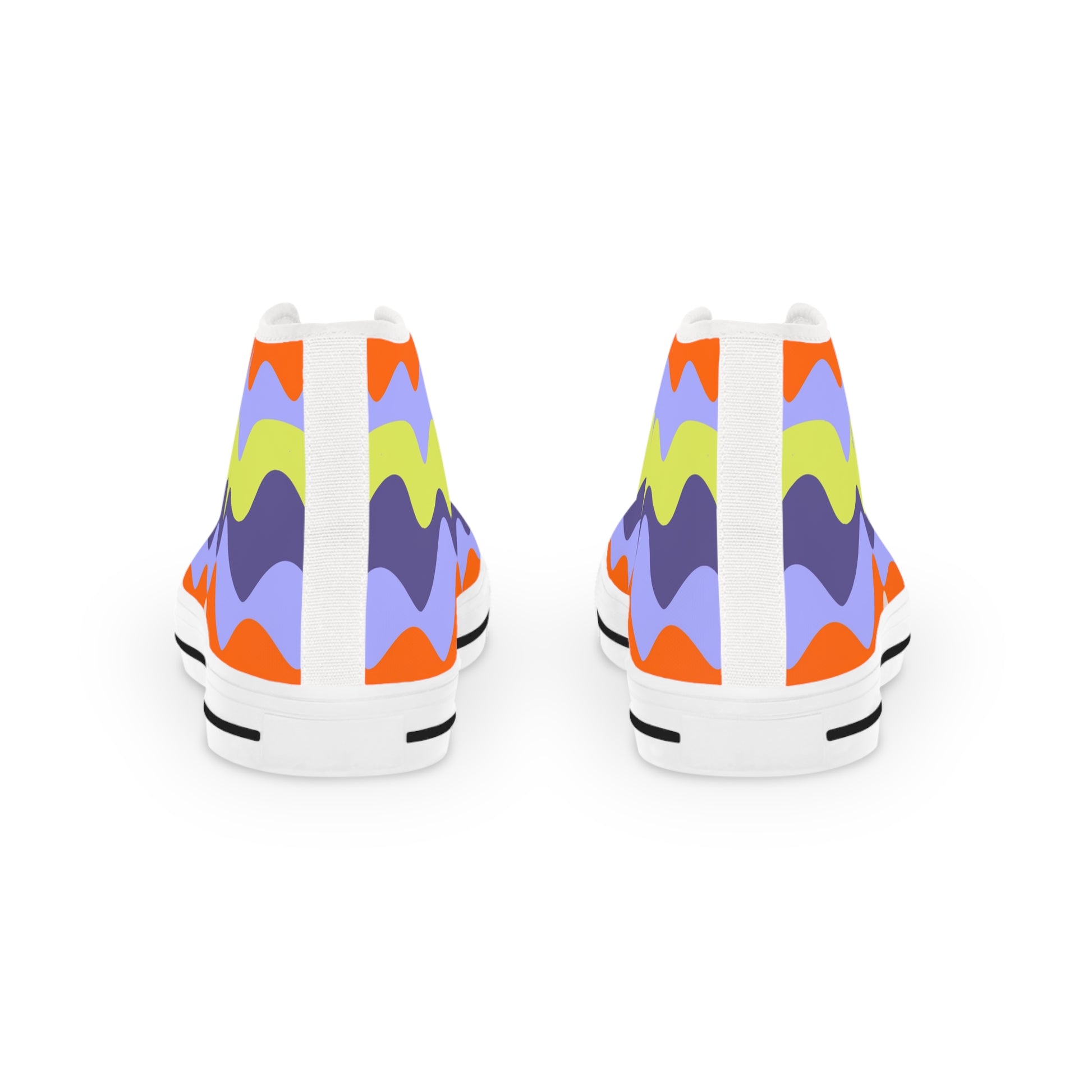 Waves II Red and Blue Men's High Top Sneakers, Artsulli - Art is Long, Life is Short, Shoes, , , , , , , 