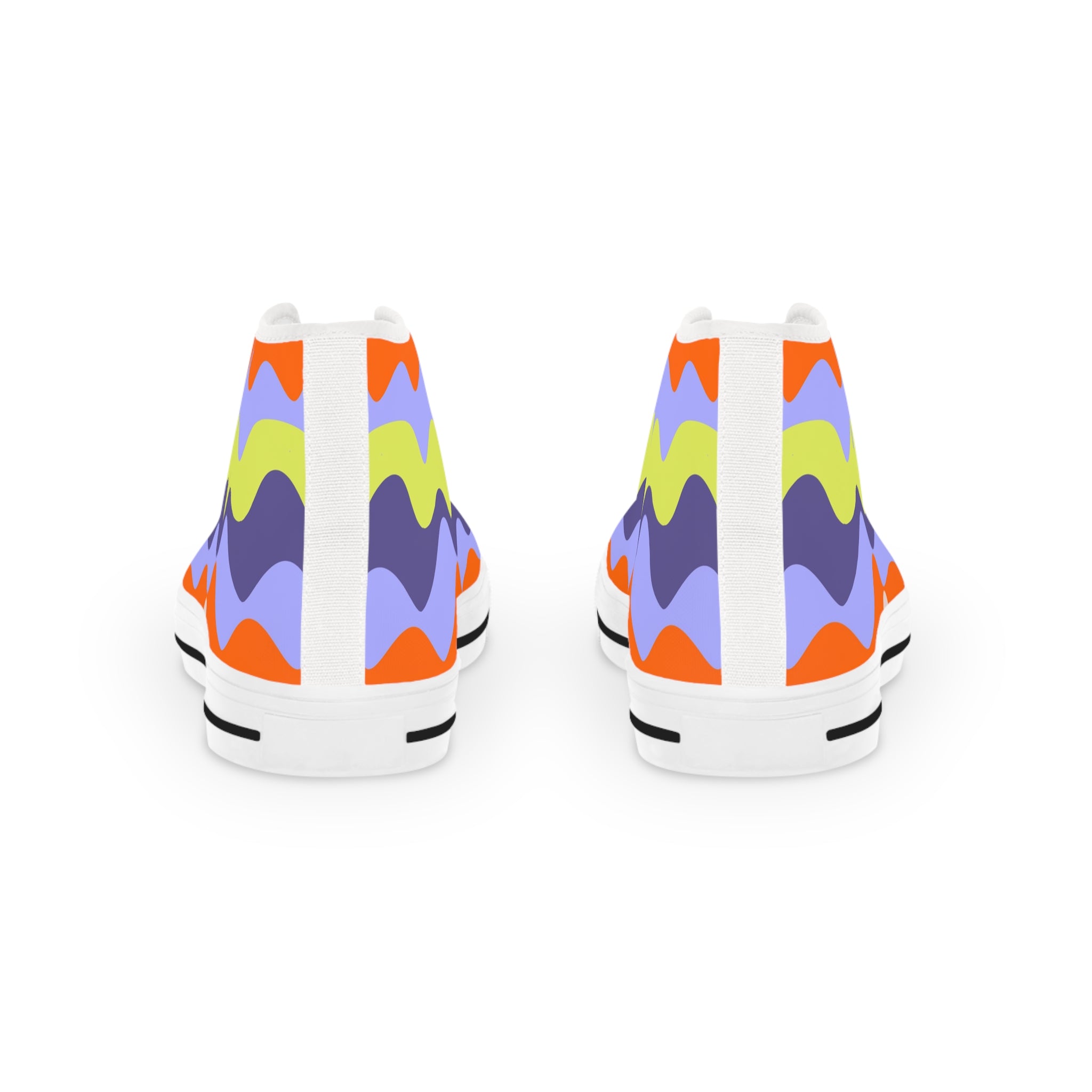 Waves II Red and Blue Men's High Top Sneakers, Artsulli - Art is Long, Life is Short, Shoes, , , , , , , 