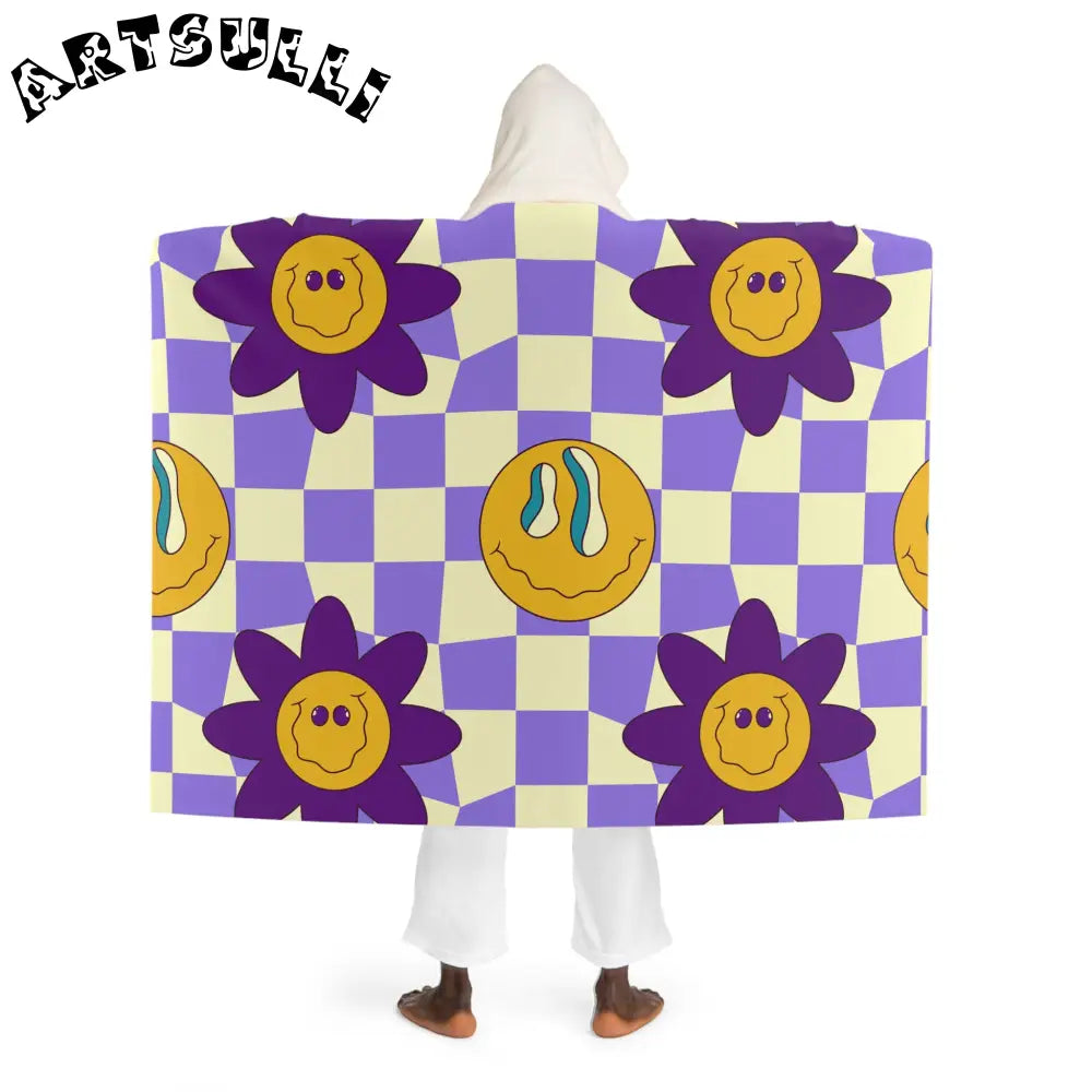 JAKKOUTTHEBXX Trippy Flower Power Motifs Hooded Sherpa Fleece