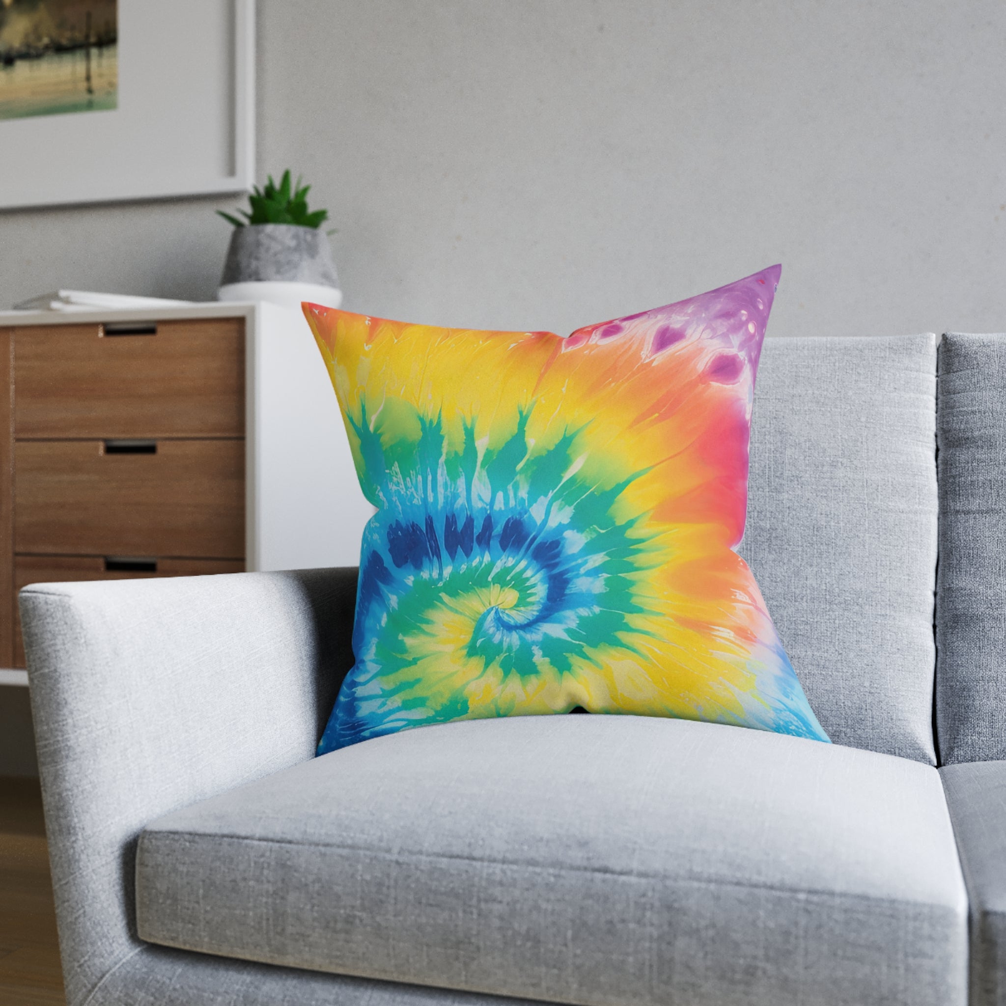 Tie Dye Square Pillow, Artsulli - Art is Long, Life is Short, Home Decor, , , , , , , 