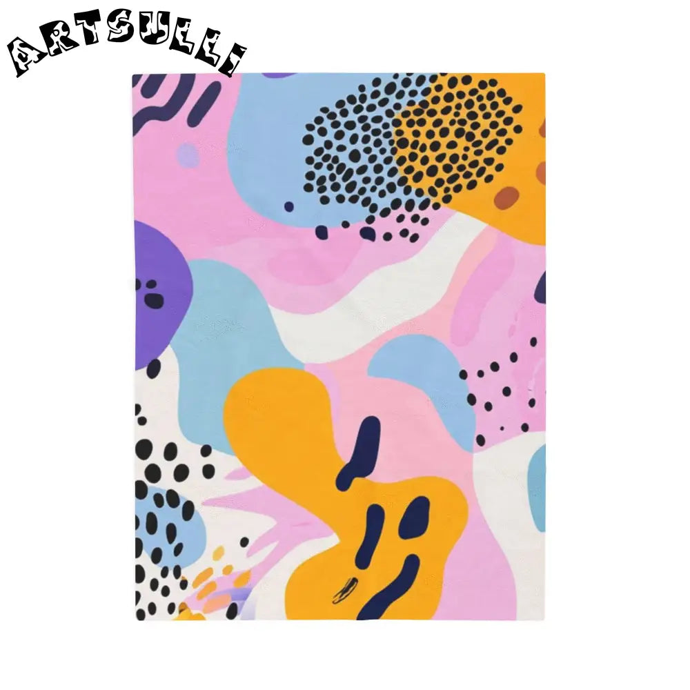 JAKKOUTTHEBXX Colorful Abstract Dots and Shapes Velveteen Plush
