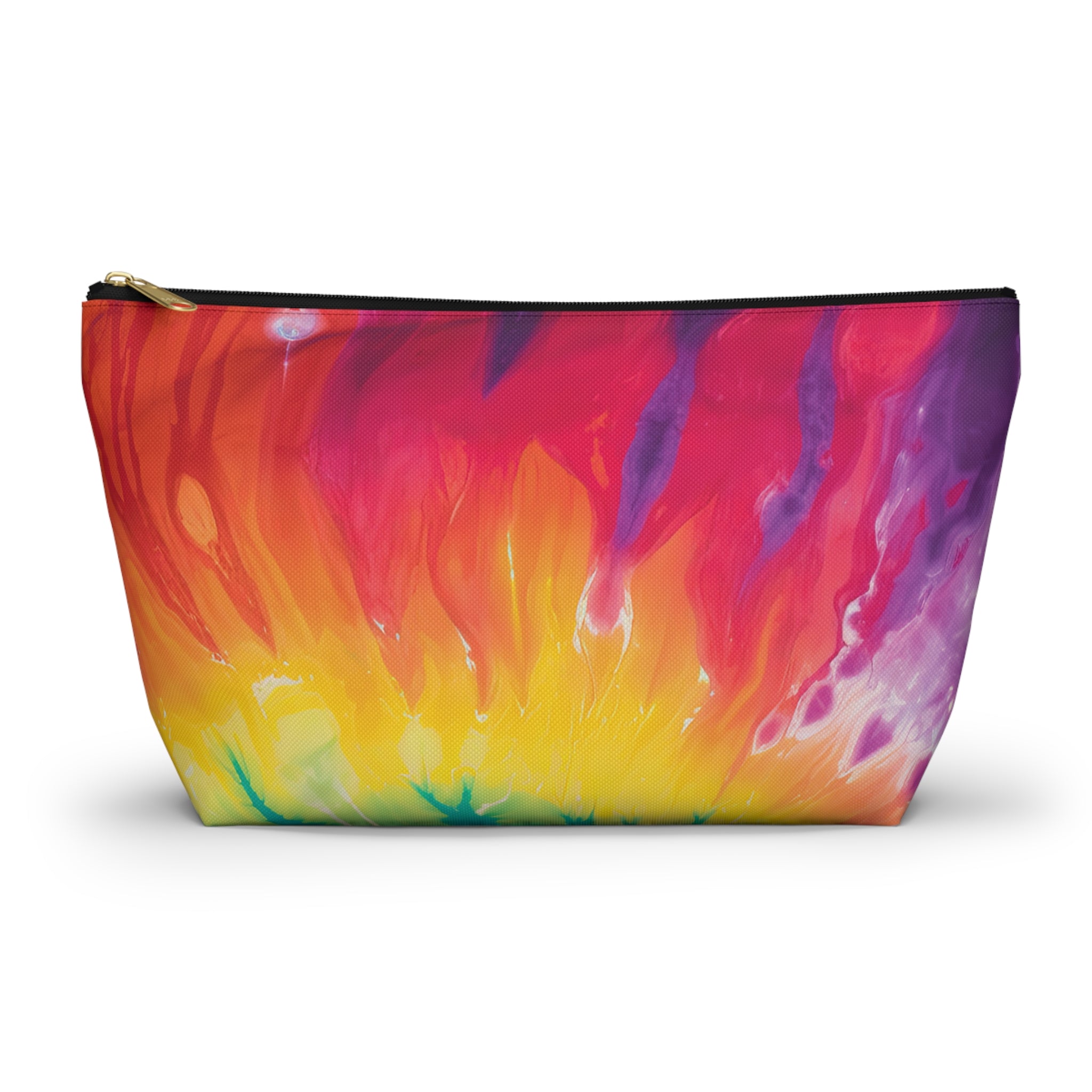 Tie Dye Accessory Pouch w T-bottom, Artsulli - Art is Long, Life is Short, Bags, Size, Large, Color, Black zipper, , , 11060944581953548520