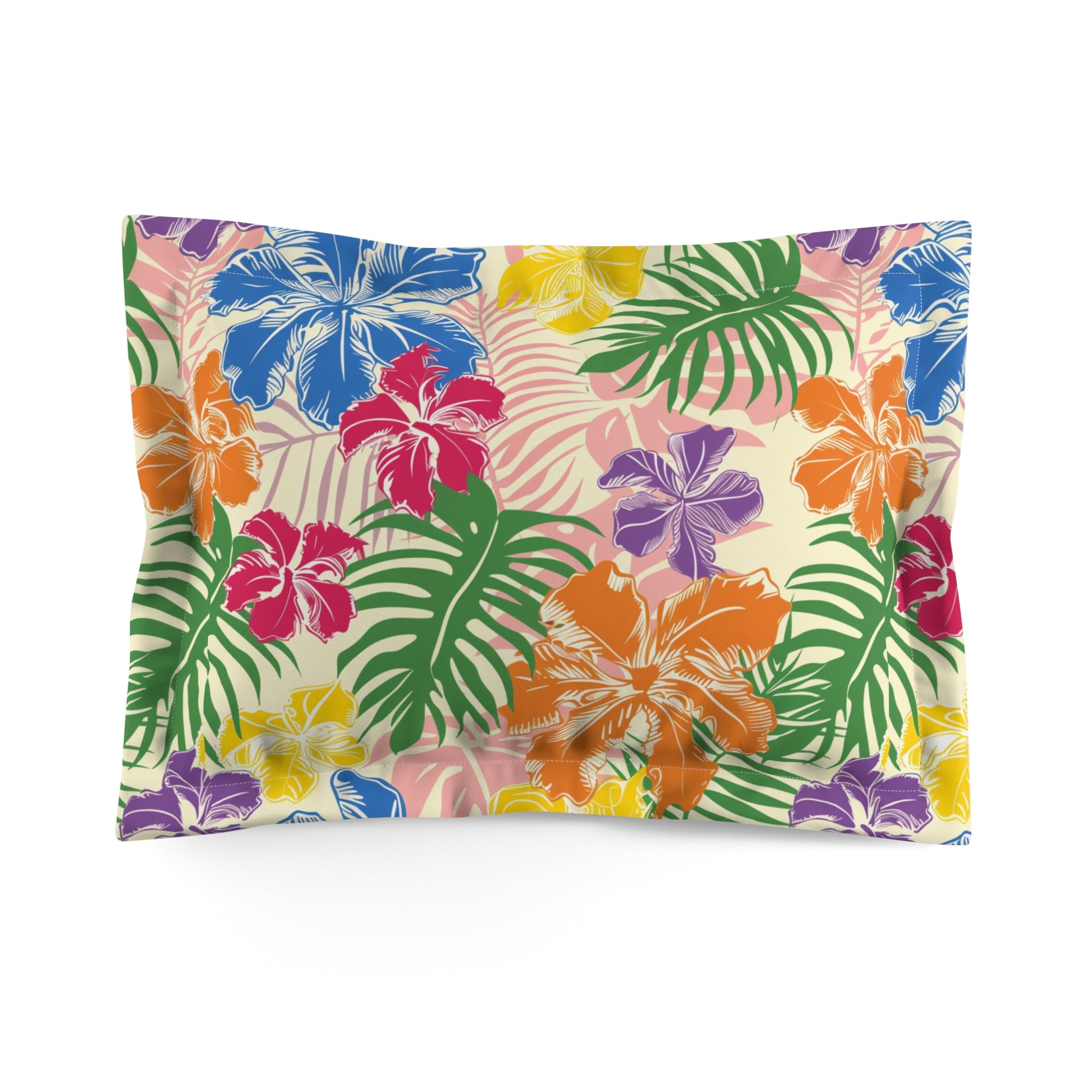 Blooming Tropical Flowers Microfiber Pillow Sham, Artsulli - Art is Long, Life is Short, Home Decor, Size, Standard, , , , , 14176073338748136433