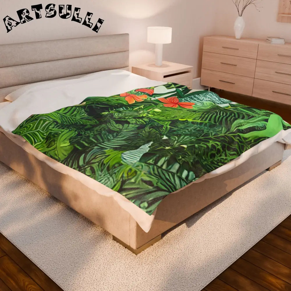 JAKKOUTTHEBXX Vibrant Jungle Scene Digital Art Print with Orange