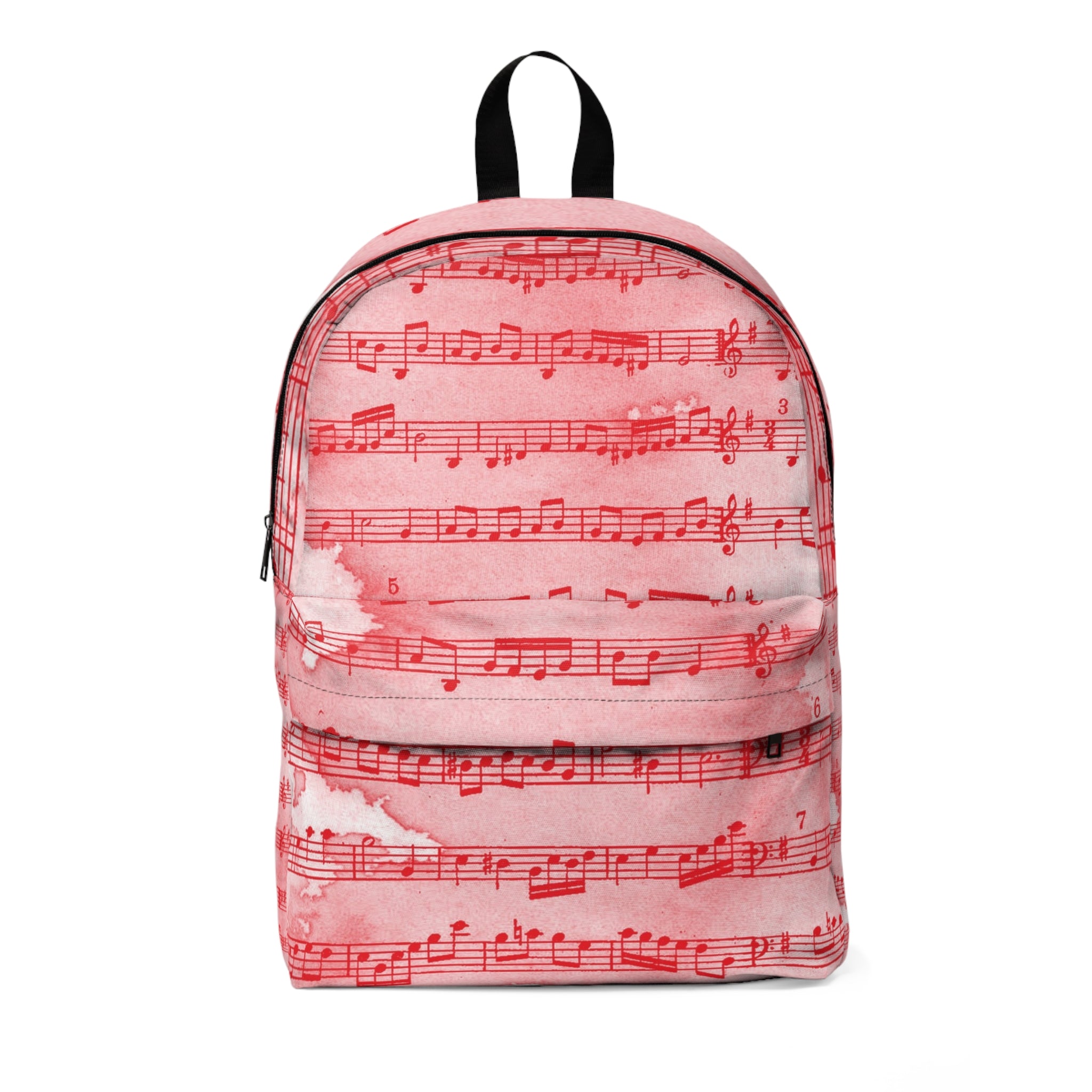 Drip Spill Type Beat Sheet Music Red Unisex Classic Backpack, Artsulli - Art is Long, Life is Short, Bags, Size, One size, , , , , 30740614768925963731