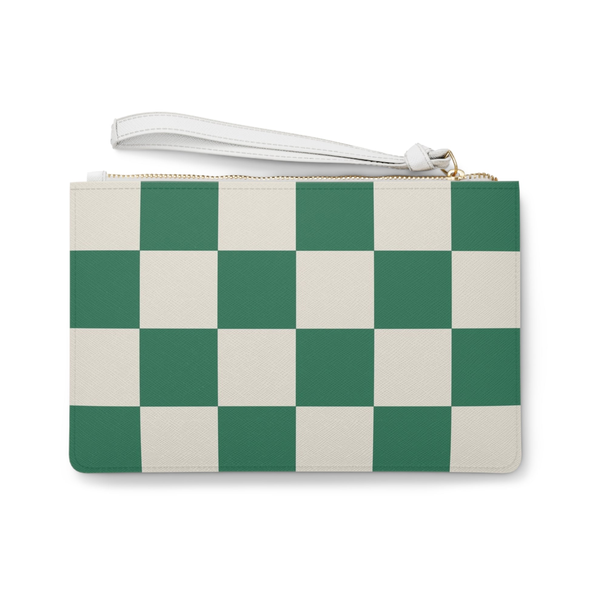Checkerboard Dark Green Clutch Bag, Artsulli - Art is Long, Life is Short, Bags, , , , , , , 