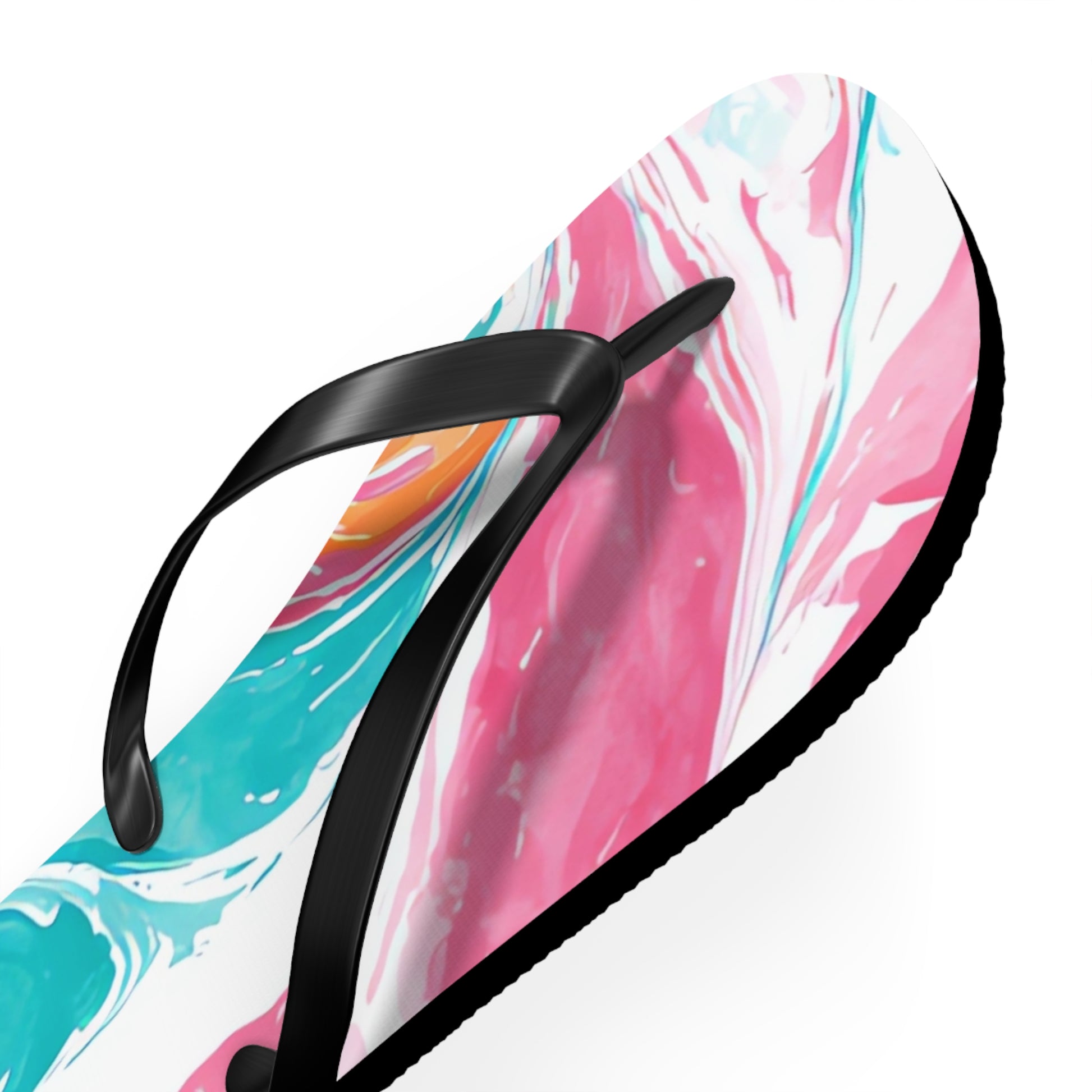 Liquid Pastel Spill Multi-Color Flip Flops, Artsulli - Art is Long, Life is Short, Shoes, , , , , , , 