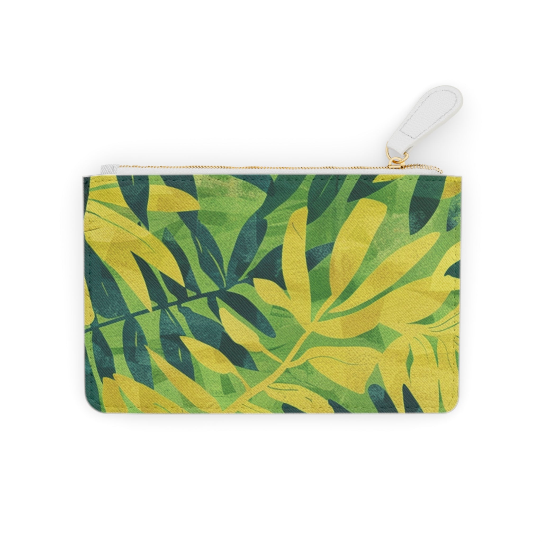 Green Leaf x Yellow Leaf x Tropical x Jungle Mini Clutch Bag, Artsulli - Art is Long, Life is Short, Bags, Size, 6.3” x 4”, Color, White, , , 15467017841696024091