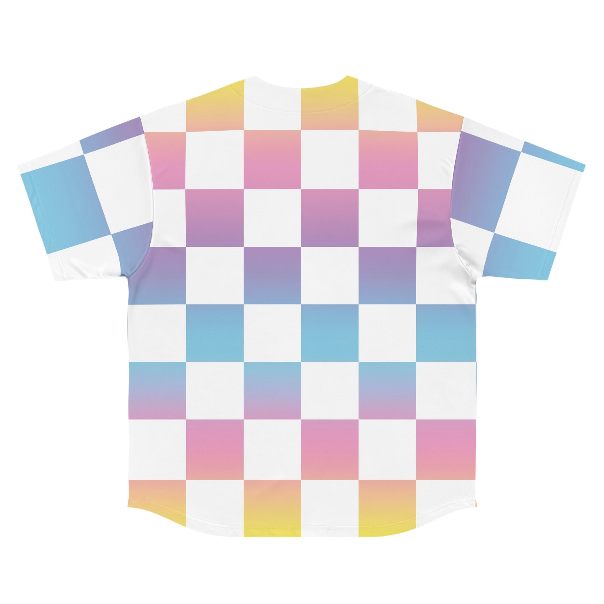 Vaporwave Check Men's Baseball Jersey (AOP), Artsulli - Art is Long, Life is Short, All Over Prints, , , , , , , 