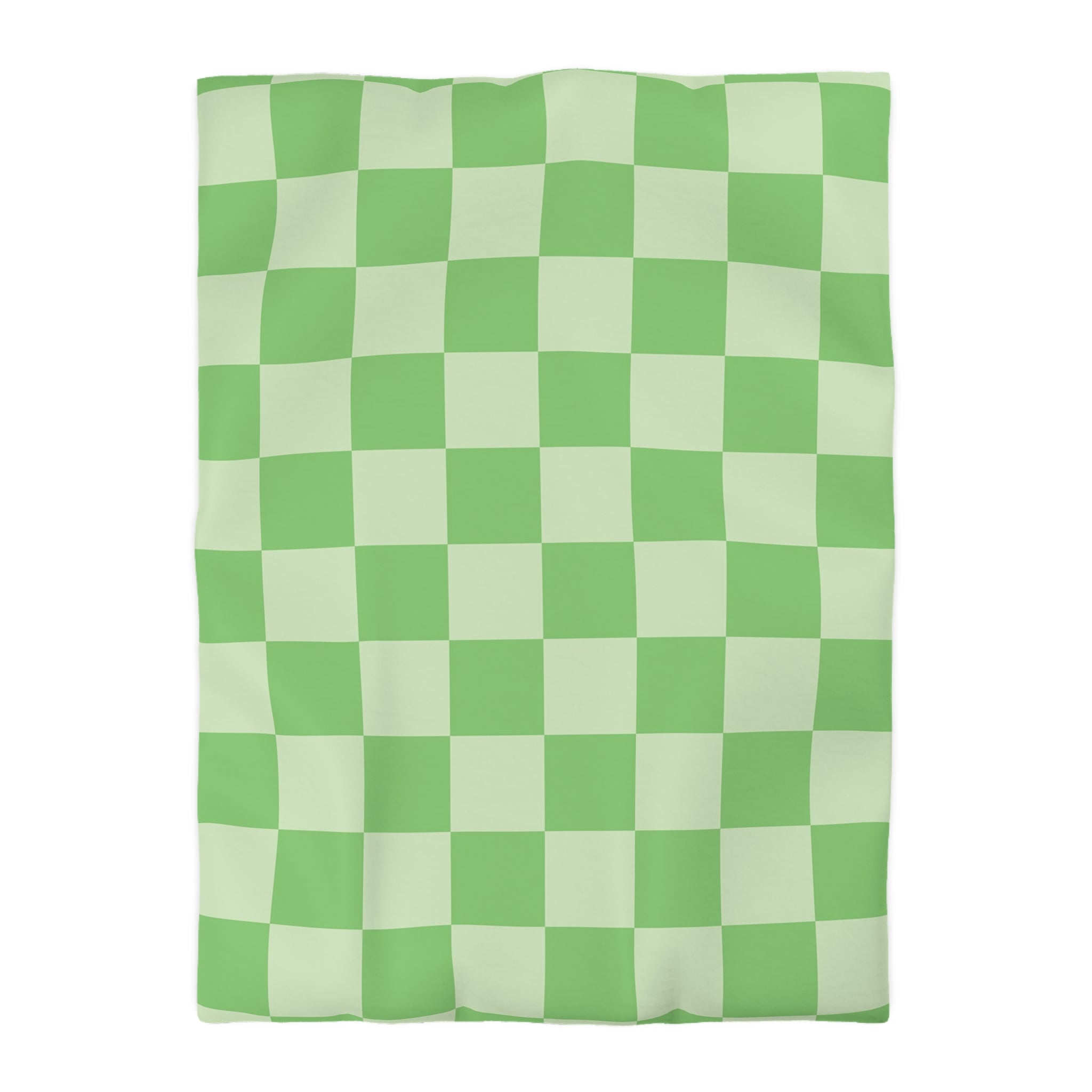 Checkerboard Green Microfiber Duvet Cover, Artsulli - Art is Long, Life is Short, Home Decor, Size, Twin XL, Color, Cream, , , 33298413290983157286