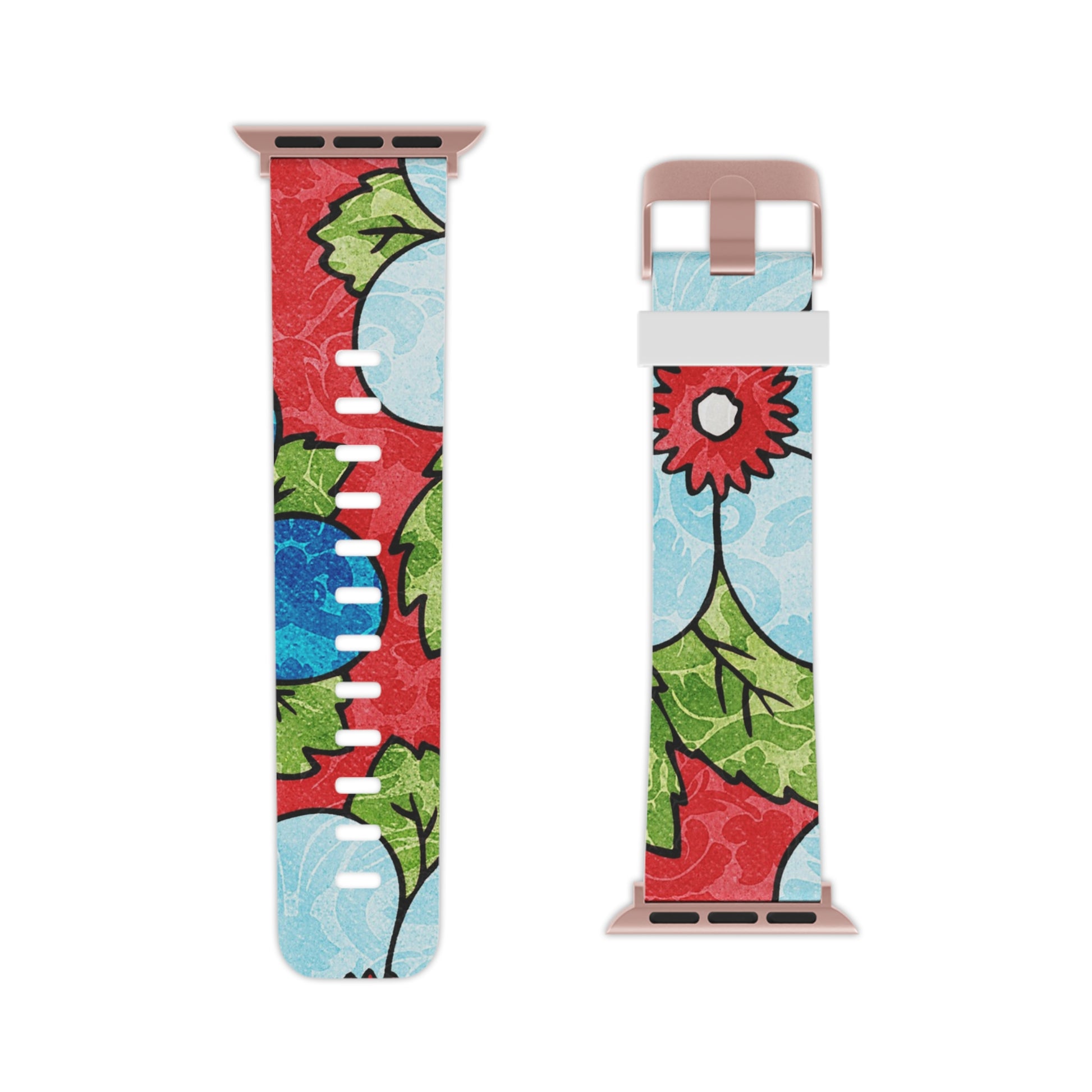 Groovy Red Floral Kl Watch Band for Apple Watch, Artsulli - Art is Long, Life is Short, Accessories, , , , , , , 