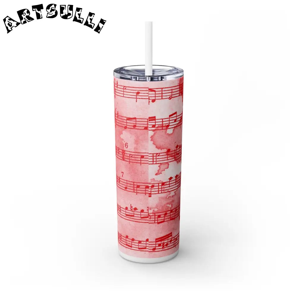 JAKKOUTTHEBXX Pink Musical Note Maars Skinny Tumbler 2025