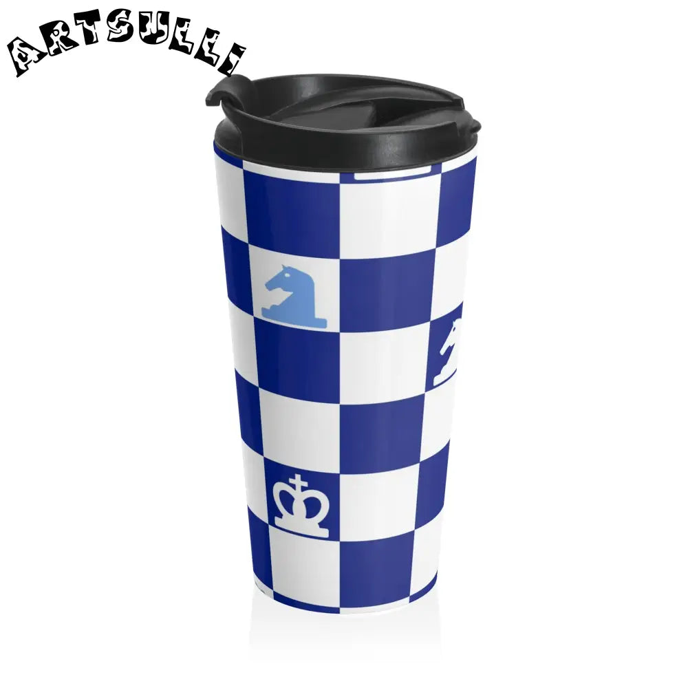 JAKKOUTTHEBXX Checkered Chess Stainless Steel Travel Mug 2025