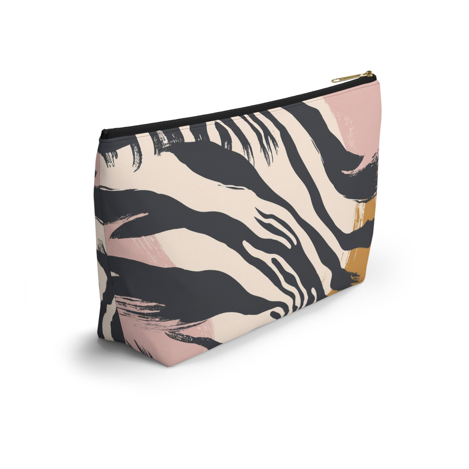 Zebra Brush Strokes Accessory Pouch w T-bottom, Artsulli - Art is Long, Life is Short, Bags, , , , , , , 