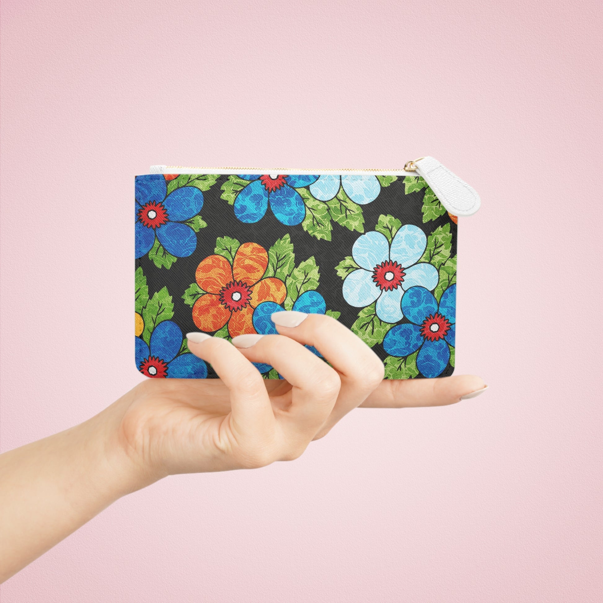 Groovy Black Floral Kl Mini Clutch Bag, Artsulli - Art is Long, Life is Short, Bags, , , , , , , 