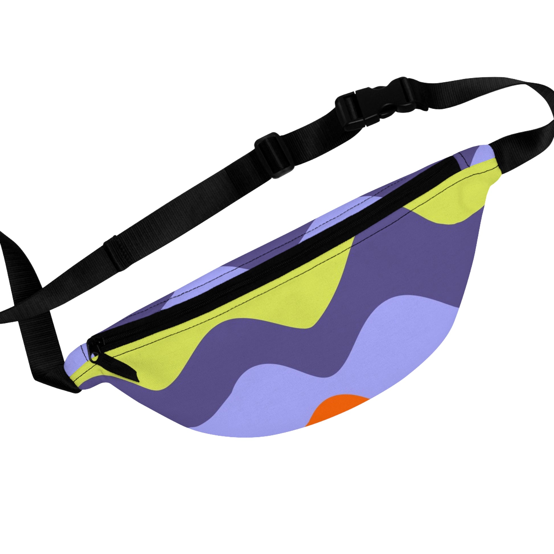 Waves Yellow and Blue Fanny Pack, Artsulli - Art is Long, Life is Short, Bags, Size, One size, , , , , 22362244211596789337