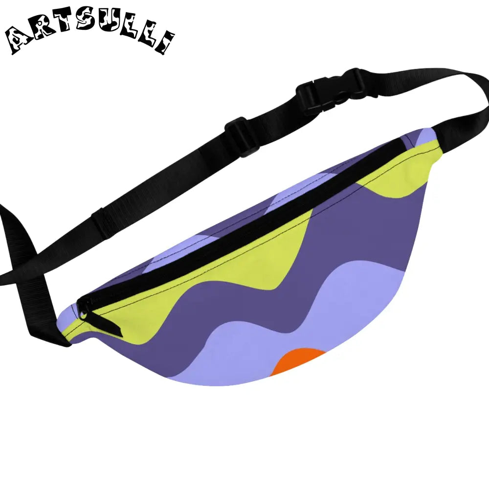 JAKKOUTTHEBXX Waves Yellow and Blue Fanny Pack JAKKOUTTHEBXX