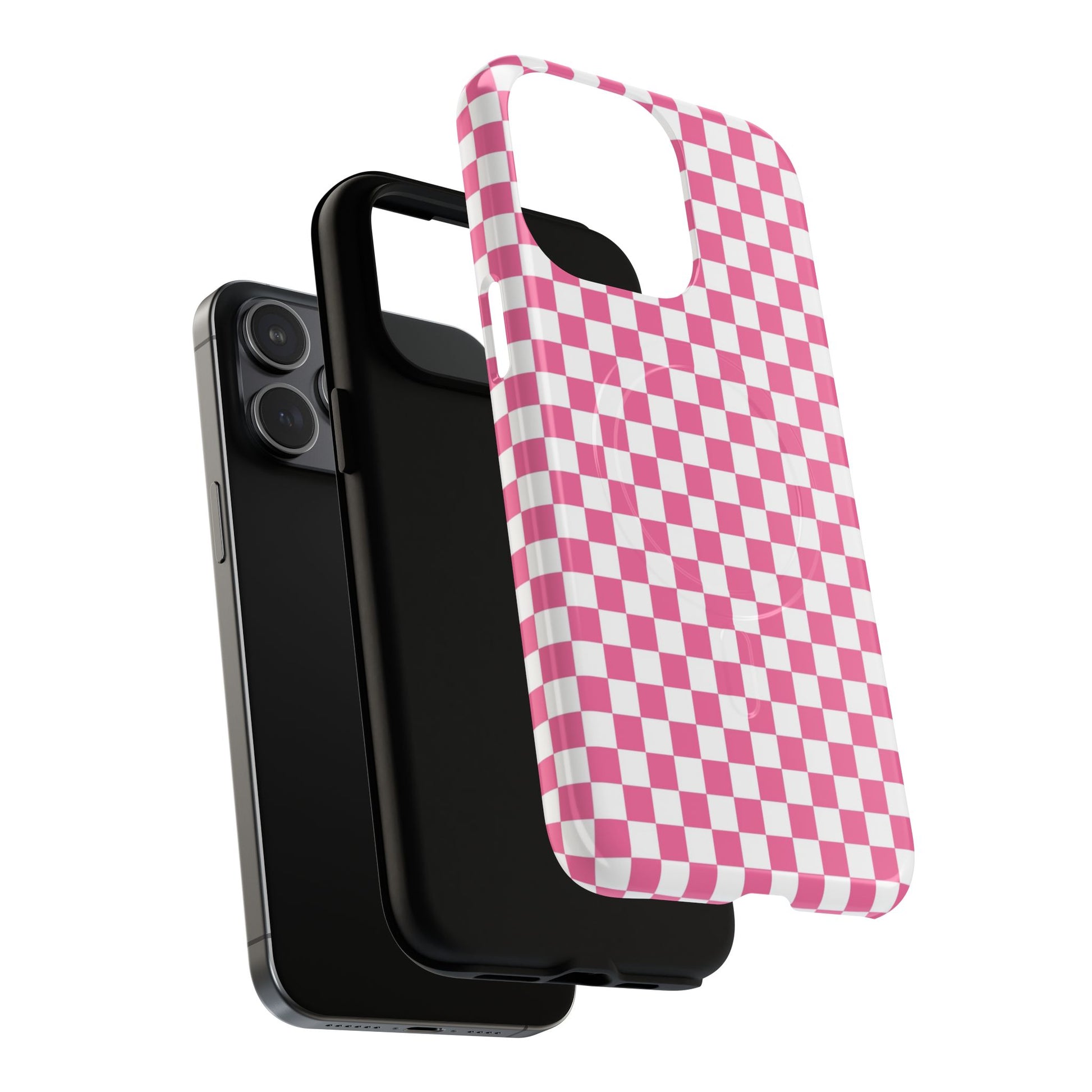Yuyushiki Pink Check Tough Magnetic Cases, Artsulli - Art is Long, Life is Short, Phone Case, , , , , , , 