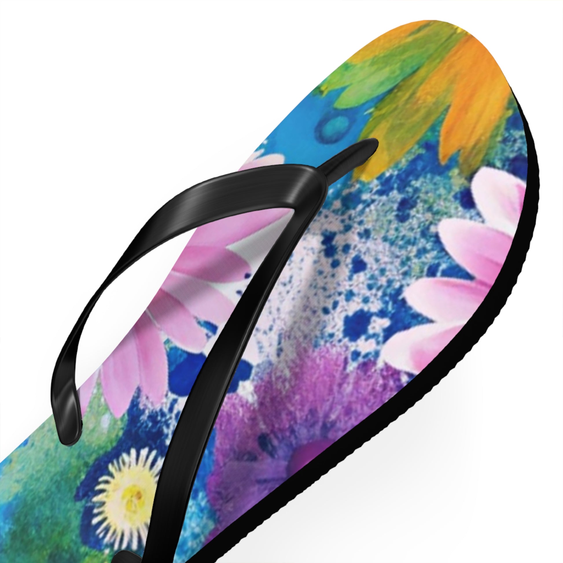 Magical Flower Explosion Multi-Color Flip Flops, Artsulli - Art is Long, Life is Short, Shoes, , , , , , , 
