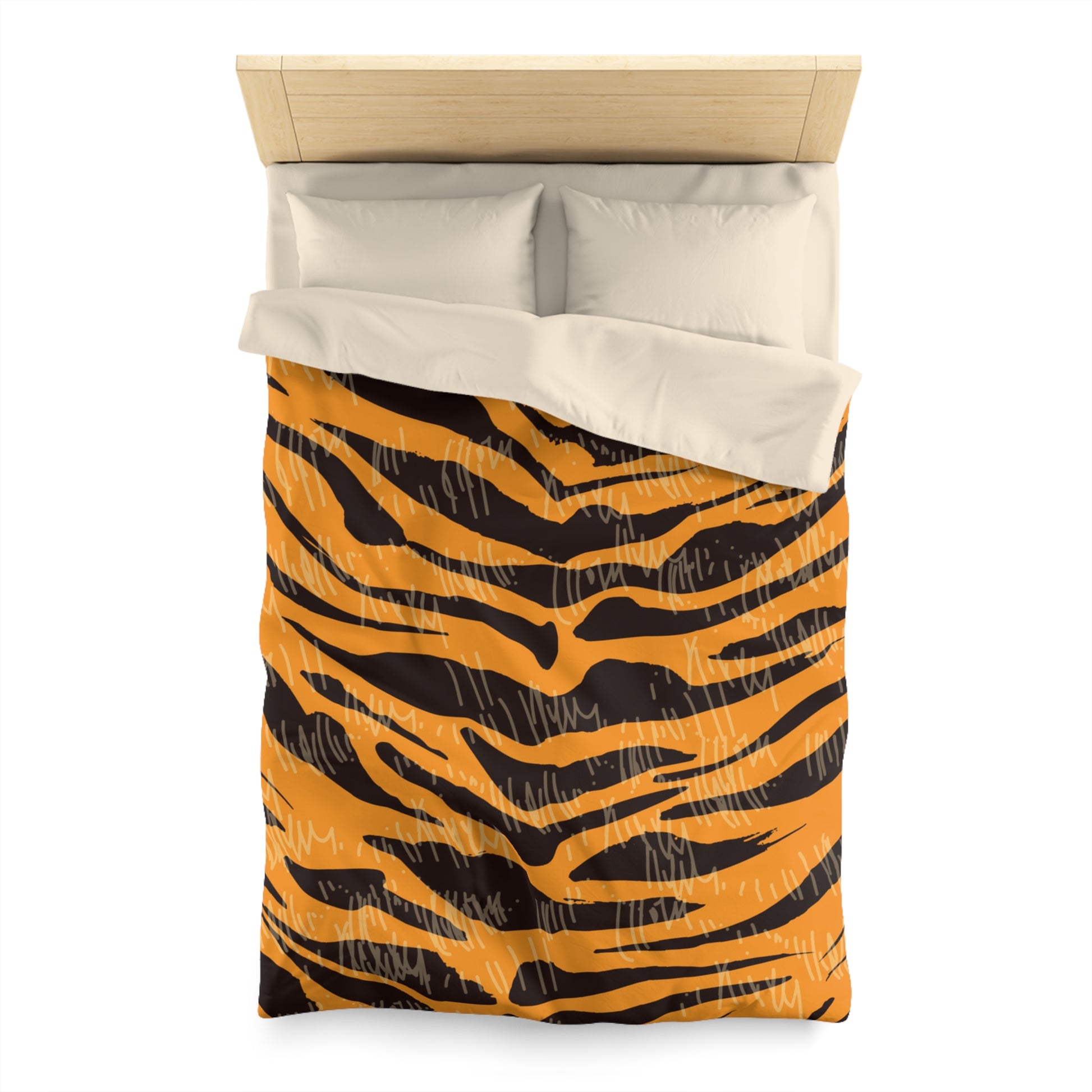 Tiger Scratches Orange & Black Microfiber Duvet Cover, Artsulli - Art is Long, Life is Short, Home Decor, , , , , , , 