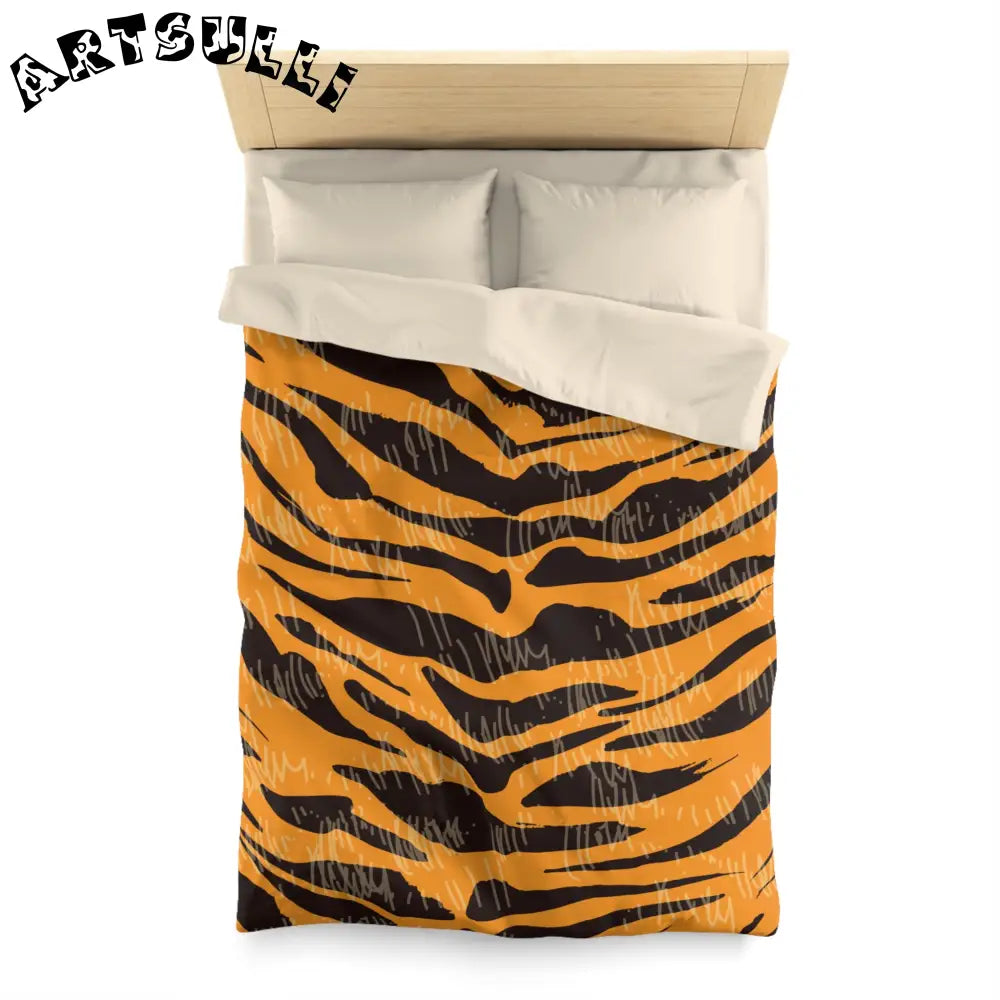 JAKKOUTTHEBXX Tiger Scratches Orange & Black Microfiber Duvet Cover