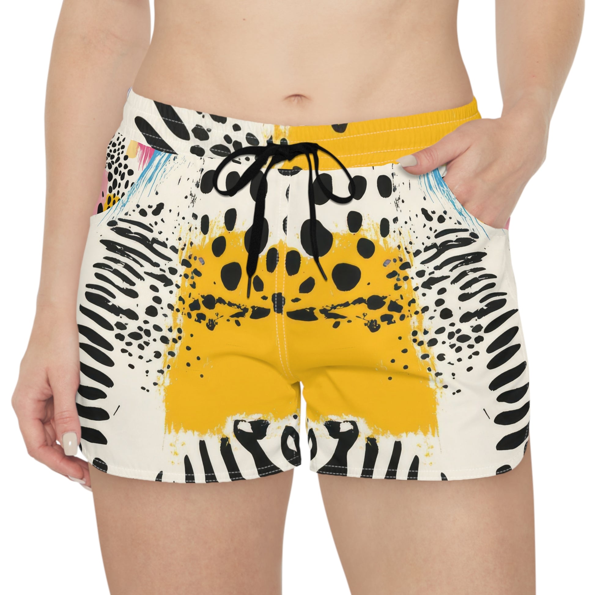 Rae Zebra Rhapsody II Women's Casual Shorts (AOP), Artsulli - Art is Long, Life is Short, All Over Prints, , , , , , , 