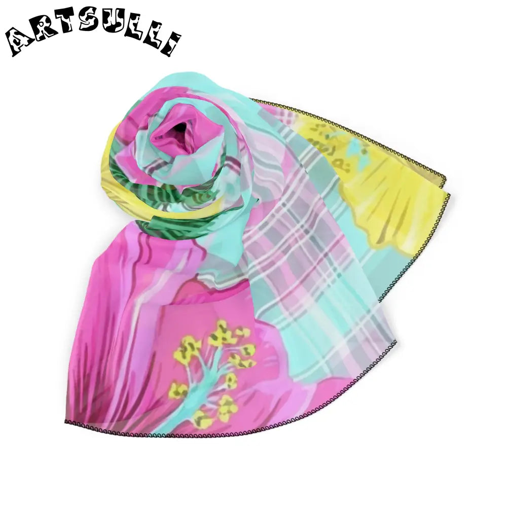 JAKKOUTTHEBXX Tropical Floral Plaid Scarf JAKKOUTTHEBXX Artsulli
