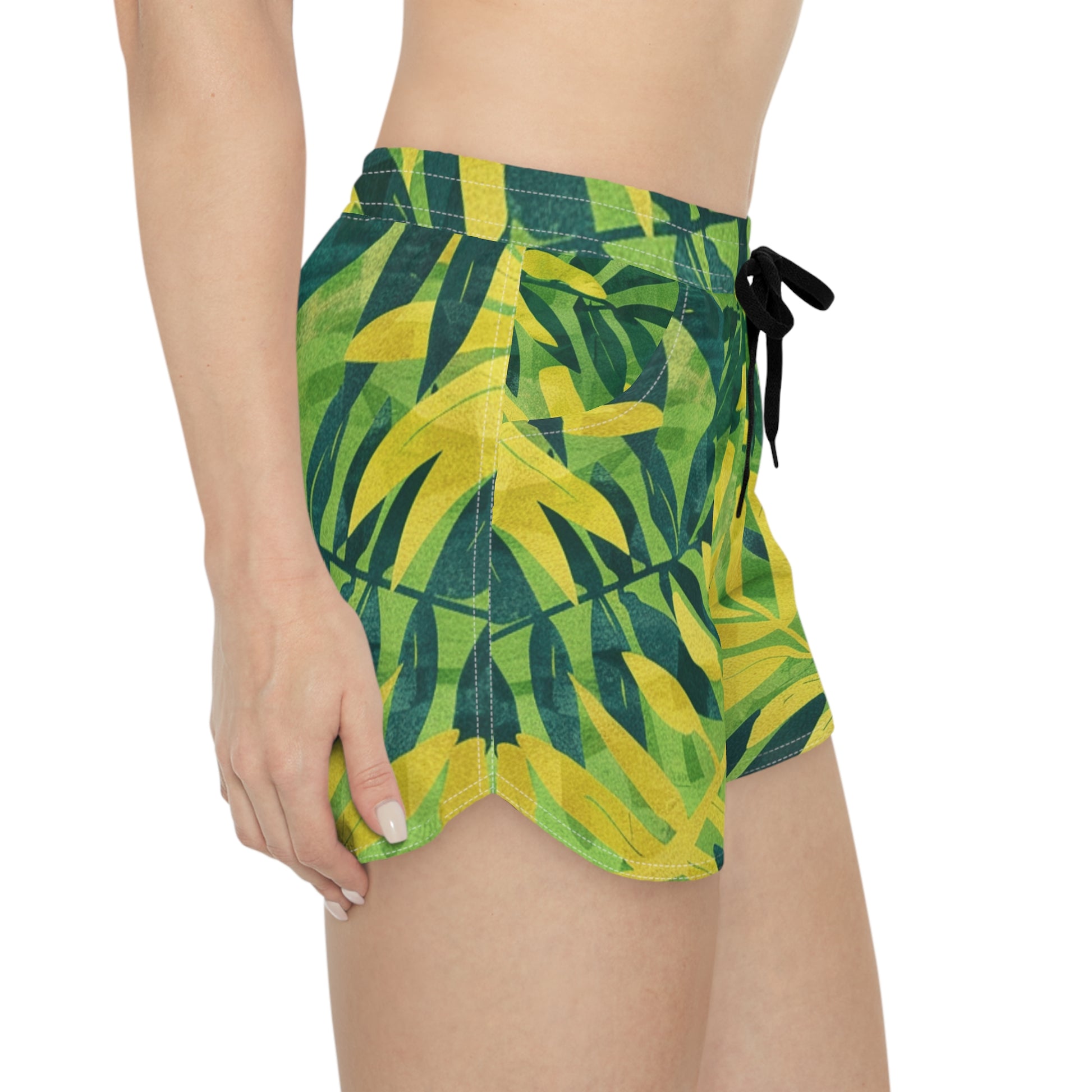 Green Leaf x Yellow Leaf x Tropical x Jungle Women's Casual Shorts (AOP), Artsulli - Art is Long, Life is Short, All Over Prints, , , , , , , 