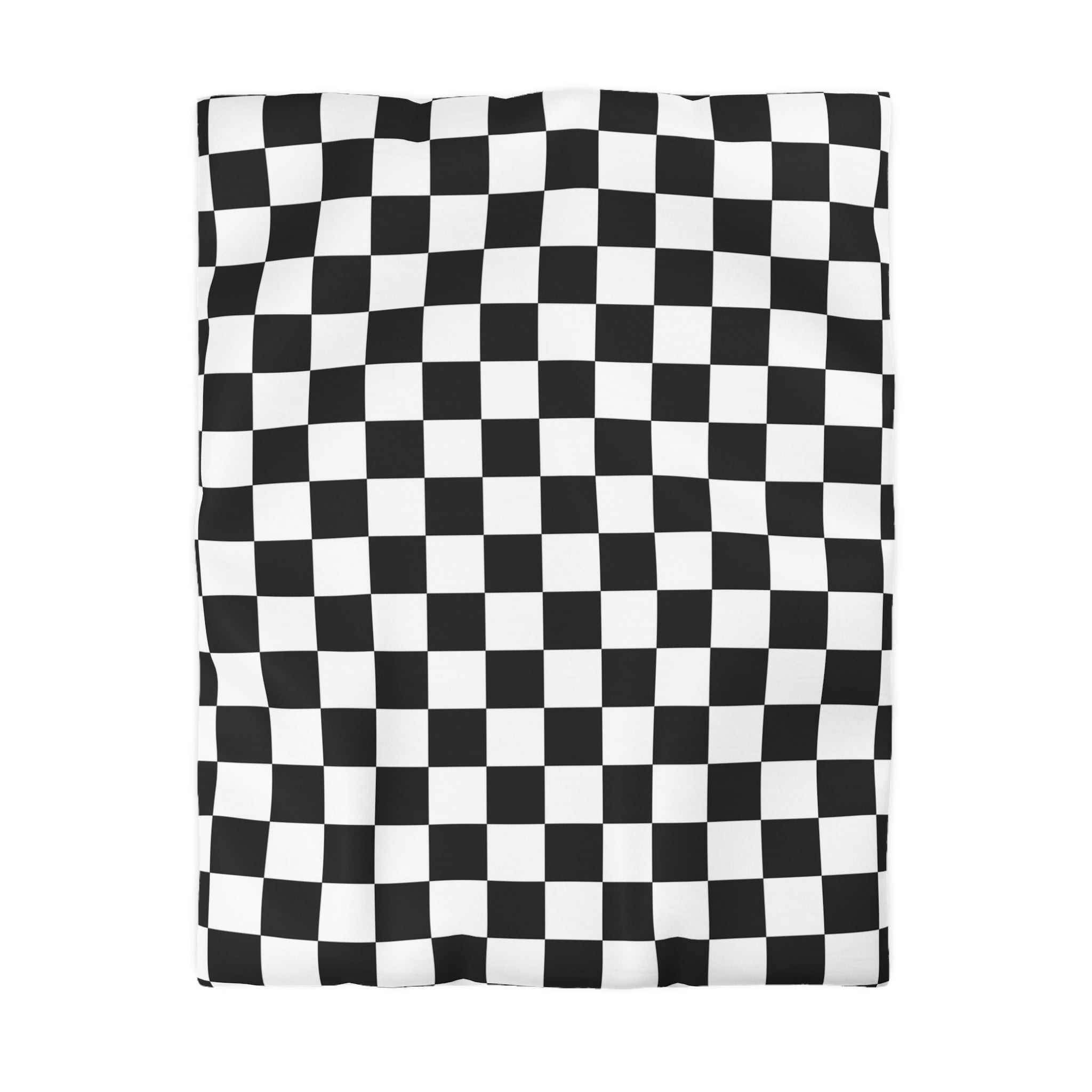 Checkerboard White and Black Microfiber Duvet Cover, Artsulli - Art is Long, Life is Short, Home Decor, Size, Twin, Color, White, , , 16346181201882712209