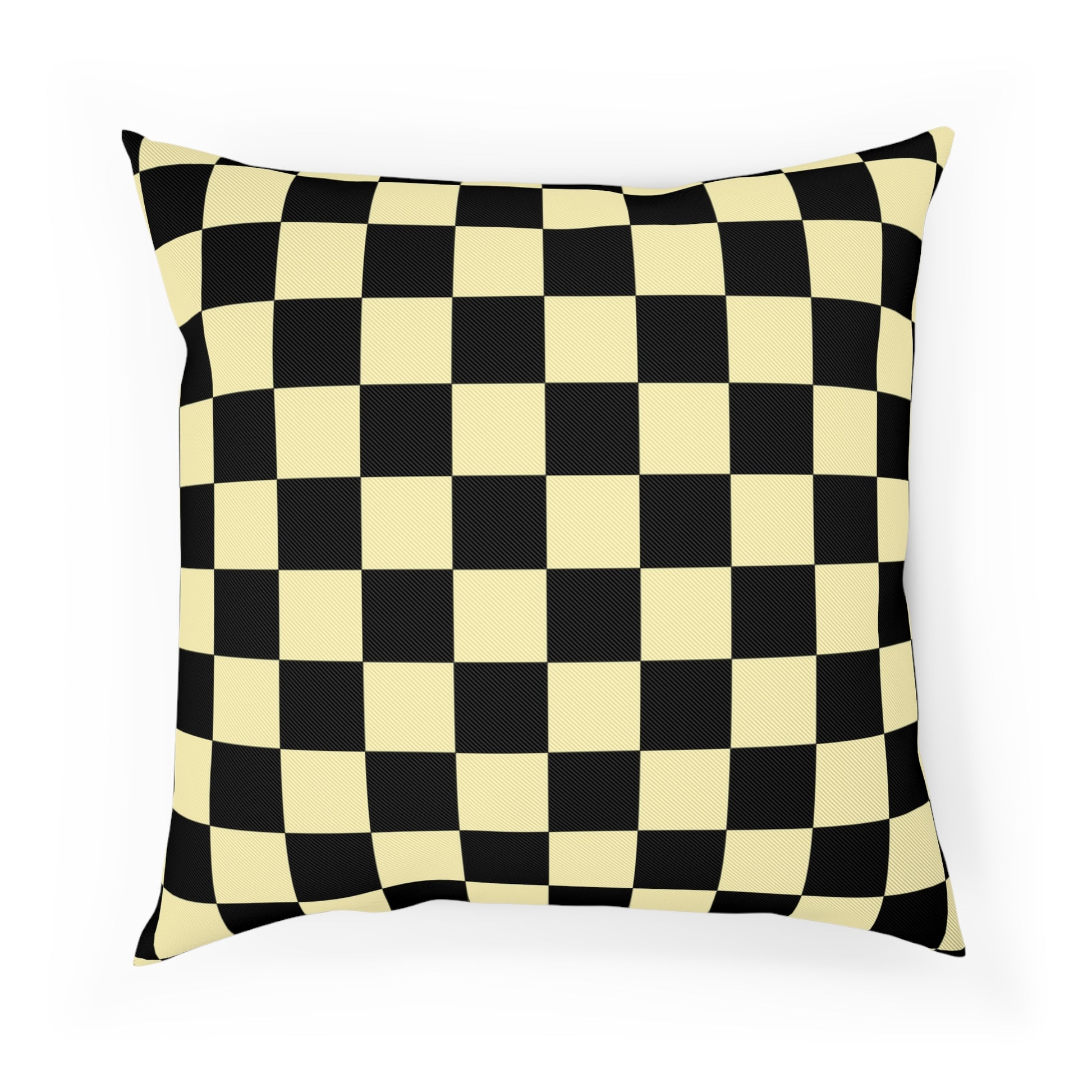 Checkerboard Black and Yellow Cushion, Artsulli - Art is Long, Life is Short, Home Decor, Size, 18.1" × 18.1", , , , , 24254771443603985583