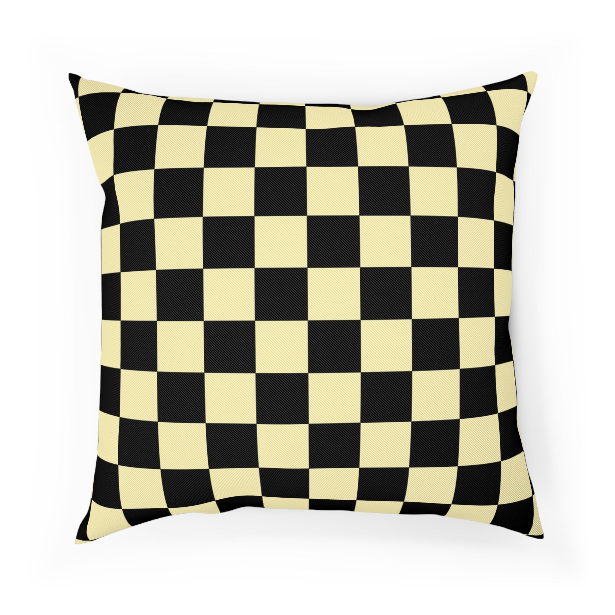Checkerboard Black and Yellow Cushion, Artsulli - Art is Long, Life is Short, Home Decor, Size, 18.1" × 18.1", , , , , 24254771443603985583