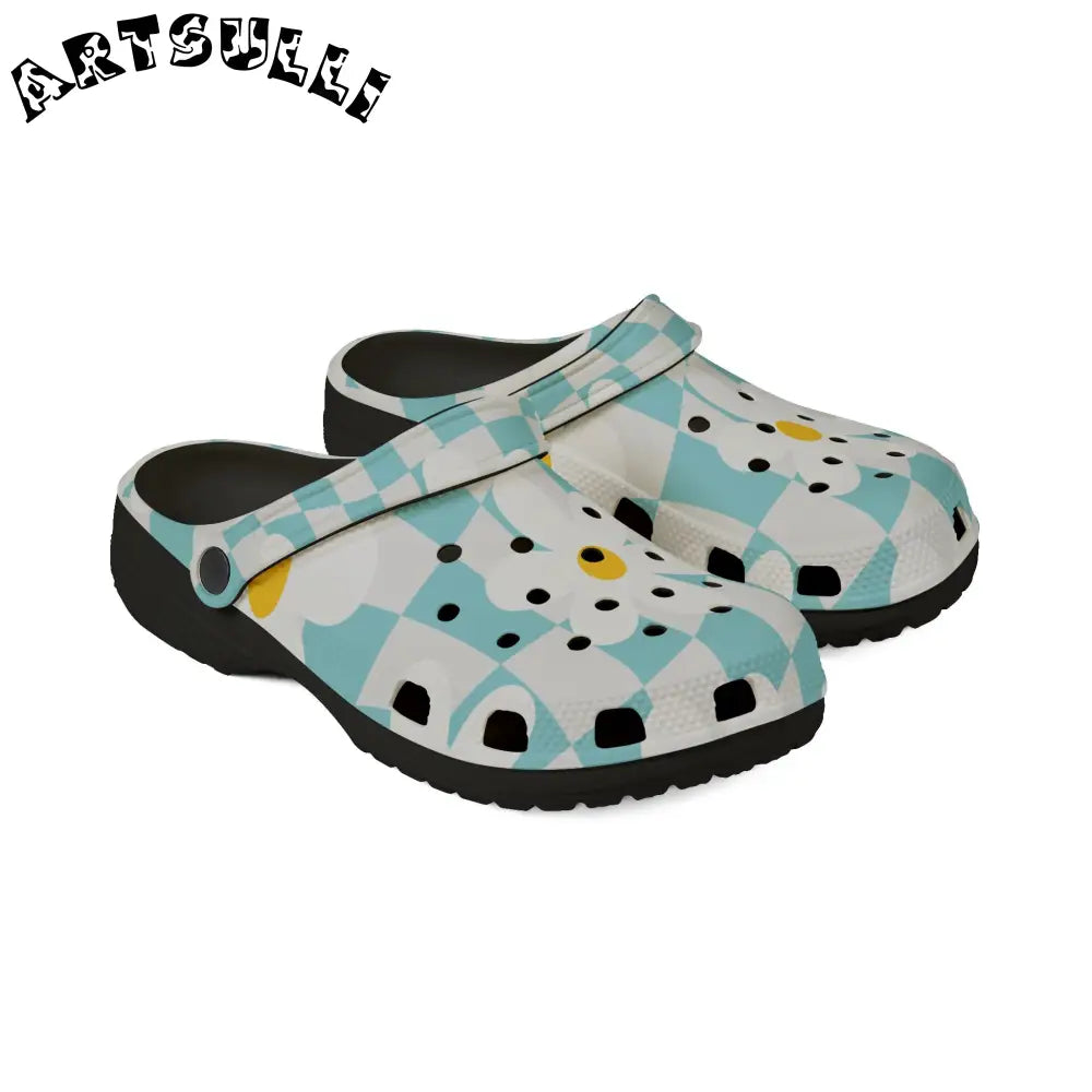JAKKOUTTHEBXX Trippy Check Garden EVA Foam Rubber Shoes (AOP)
