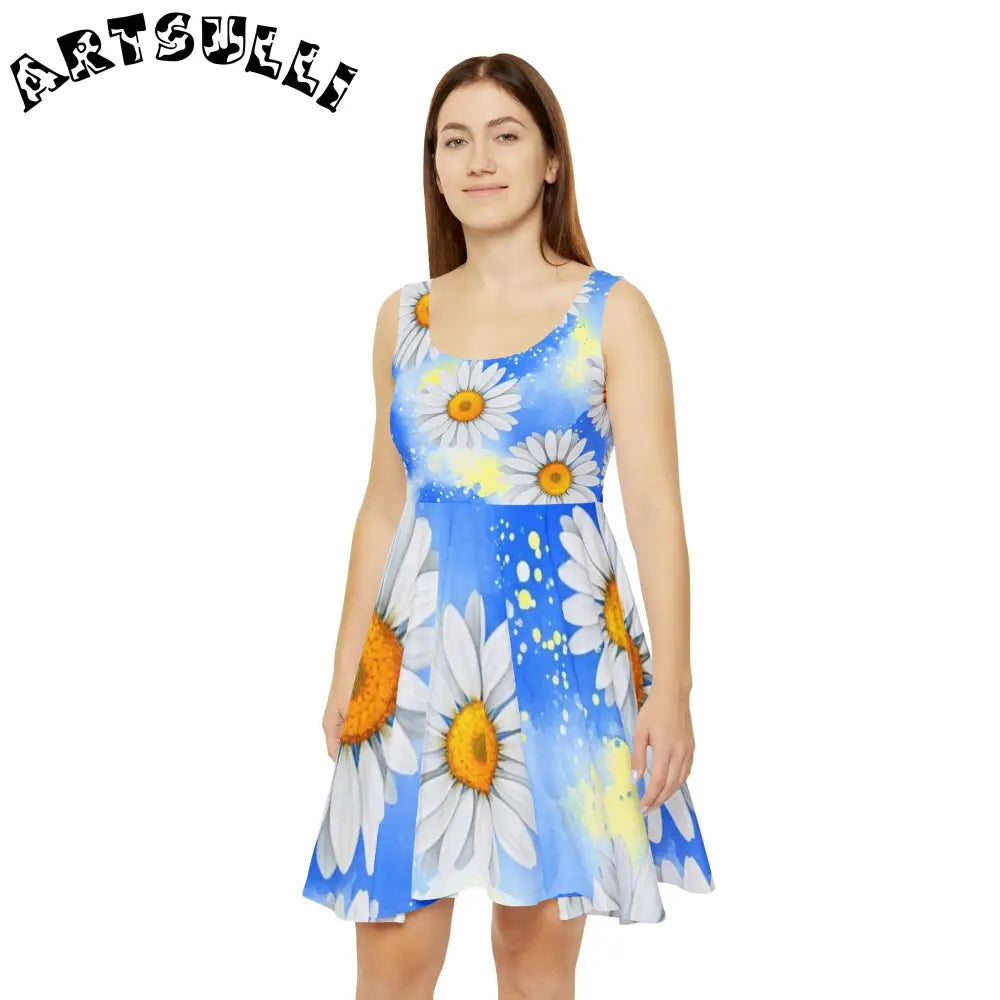 JAKKOUTTHEBXX Daisies Women’s Skater Dress (AOP) JAKKOUTTHEBXX