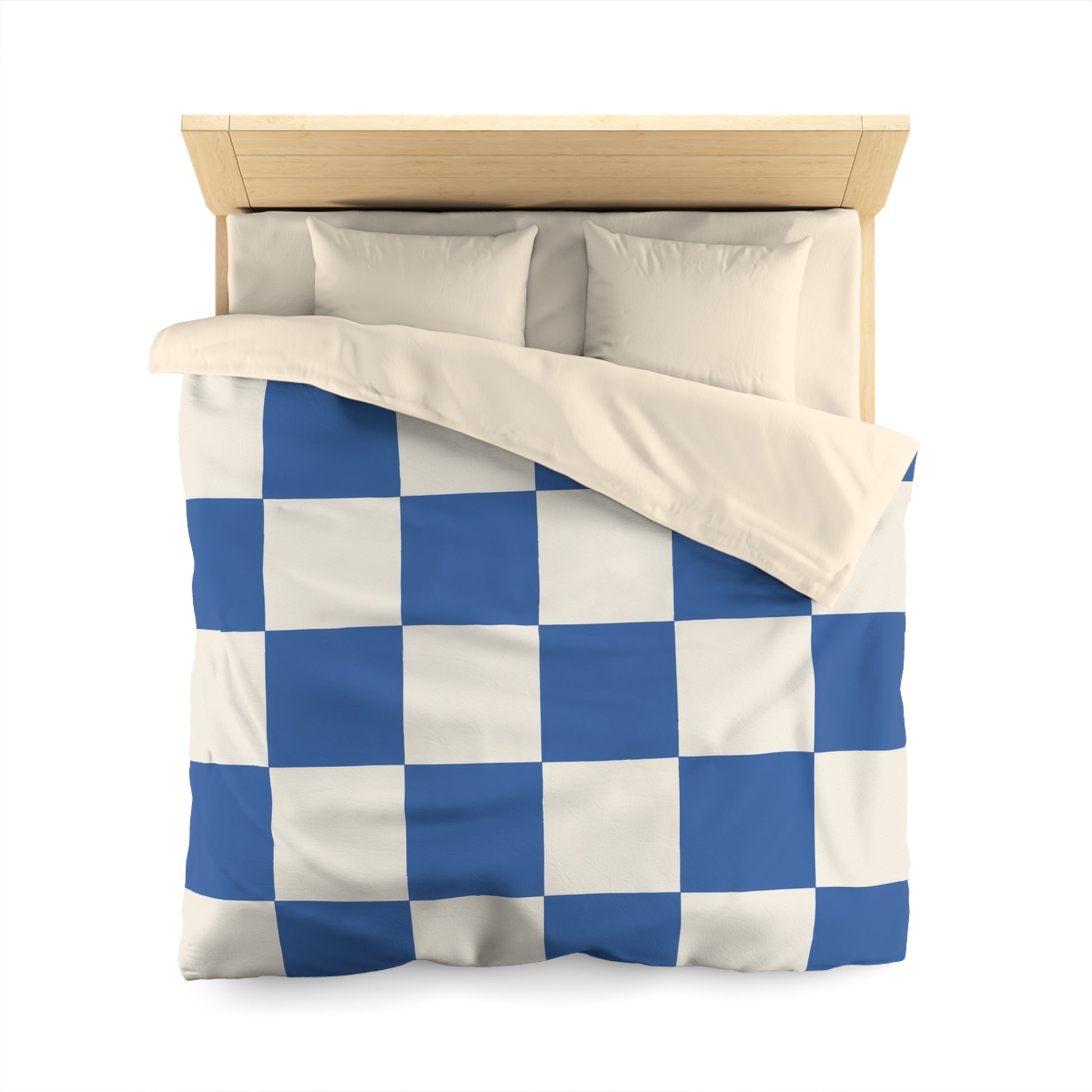 Checkerboard Blue Microfiber Duvet Cover, Artsulli - Art is Long, Life is Short, Home Decor, , , , , , , 