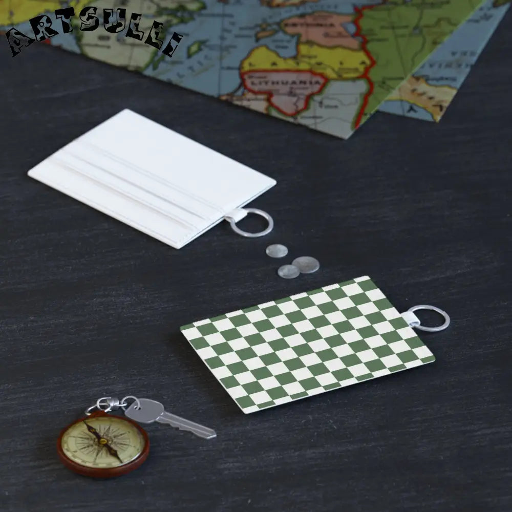 JAKKOUTTHEBXX Checkerboard White and Dark Green Saffiano Leather