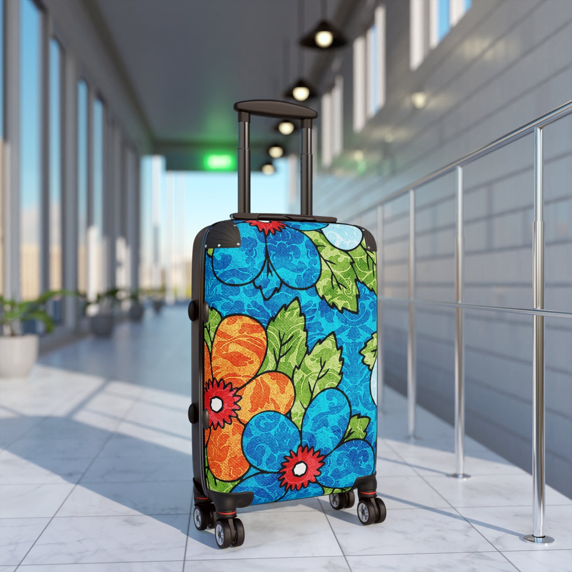 Blue Orange Groovy Suitcase, Artsulli - Art is Long, Life is Short, Bags, , , , , , , 