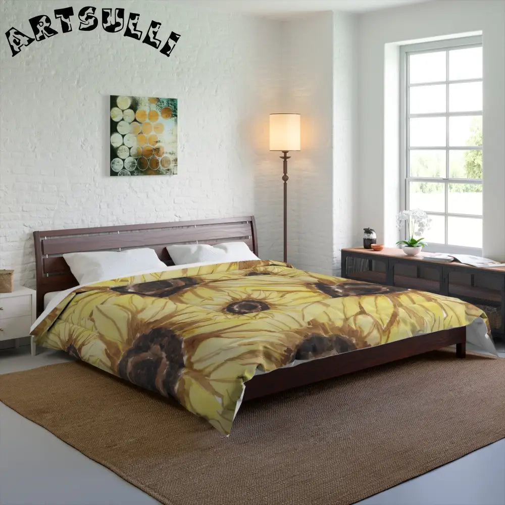 JAKKOUTTHEBXX Retro Anime Sunflower Comforter JAKKOUTTHEBXX Artsulli