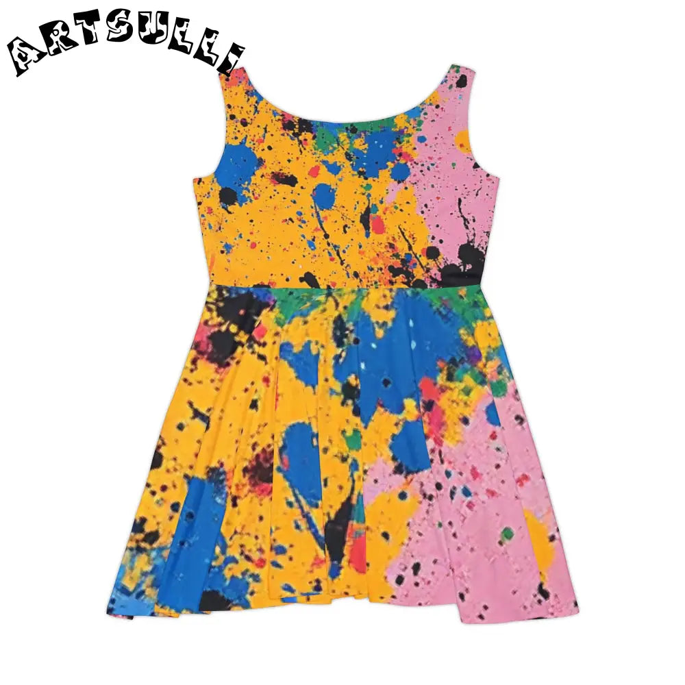 JAKKOUTTHEBXX The Colors Of Paint Splatter Women’s Skater Dress