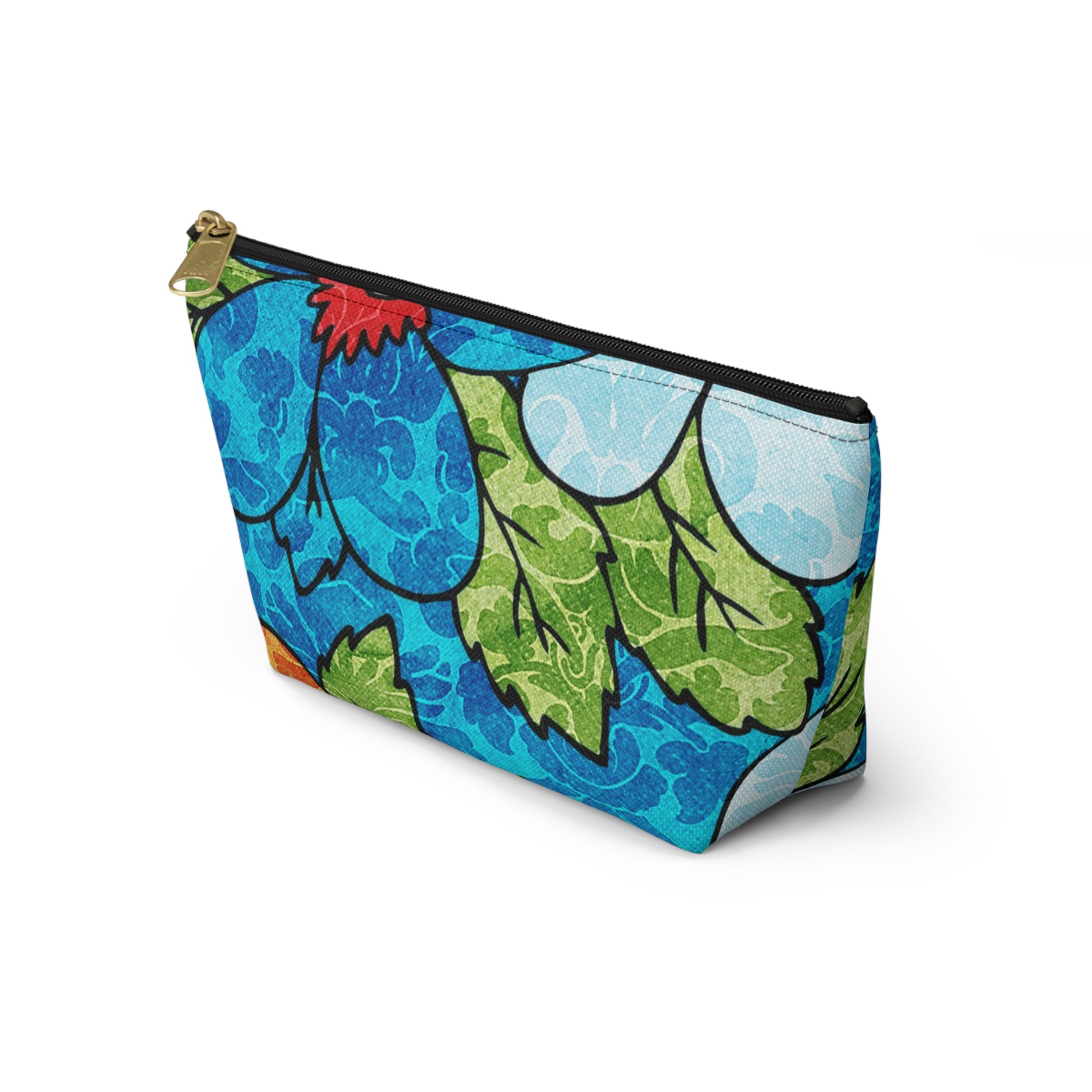Blue Orange Groovy Accessory Pouch w T-bottom, Artsulli - Art is Long, Life is Short, Bags, , , , , , , 