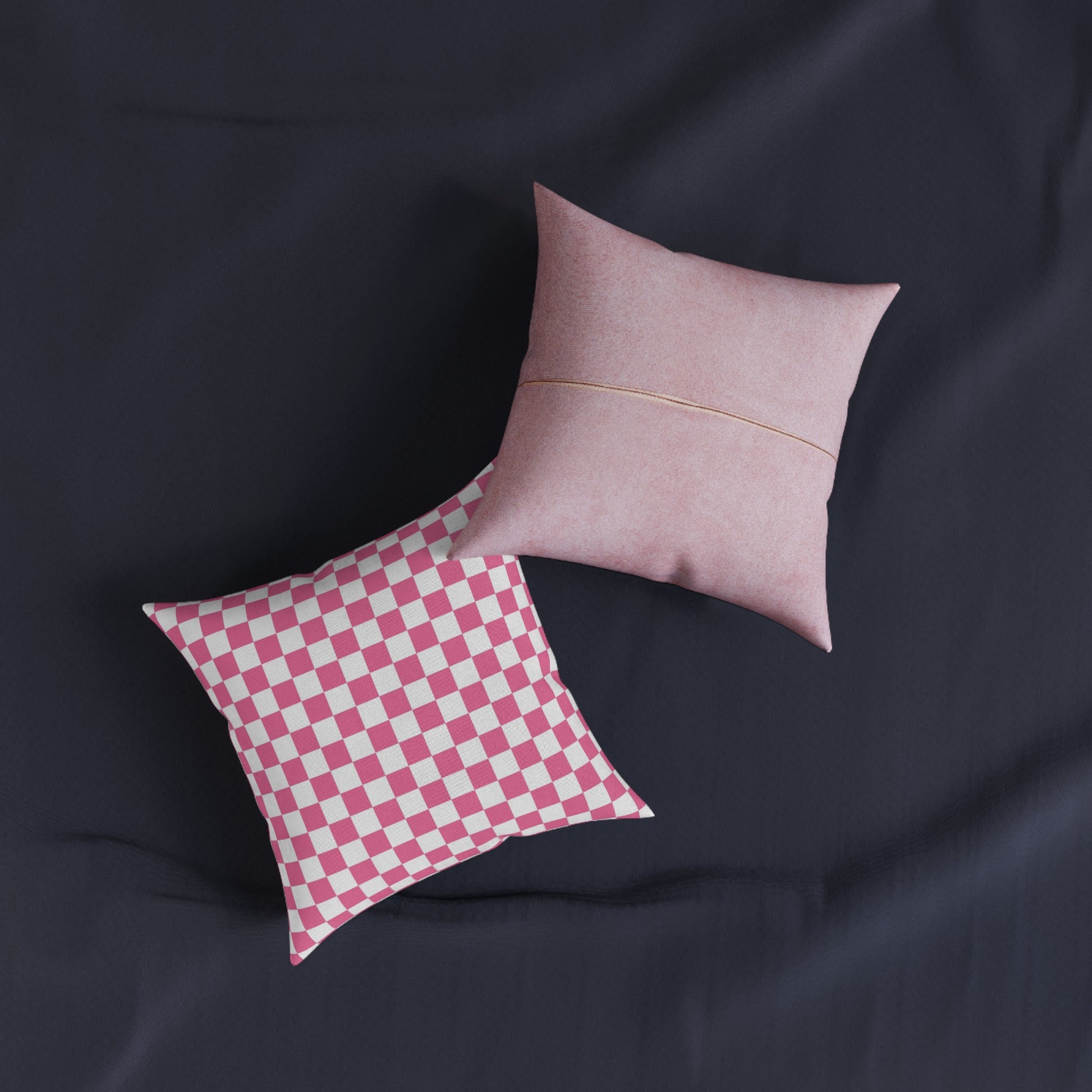 Yuyushiki Pink Check Square Pillow - Pink Back, Artsulli - Art is Long, Life is Short, Home Decor, , , , , , , 