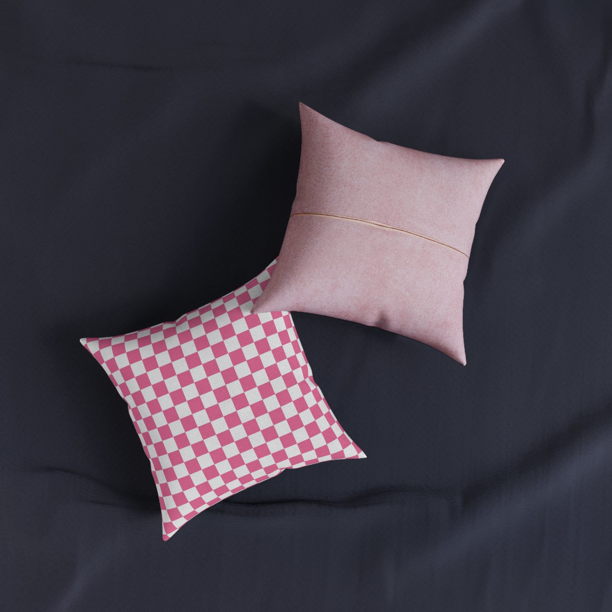 Yuyushiki Pink Check Square Pillow - Pink Back, Artsulli - Art is Long, Life is Short, Home Decor, , , , , , , 