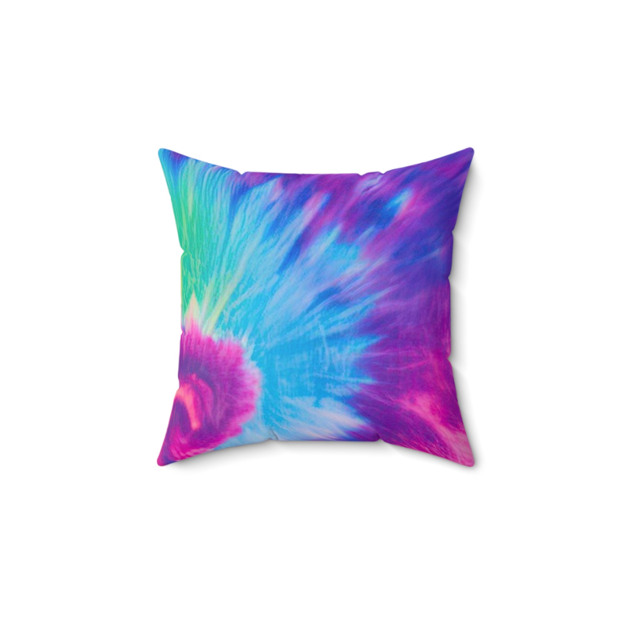 Psychedelic Tie Dye Spun Polyester Square Pillow, Artsulli - Art is Long, Life is Short, Home Decor, , , , , , , 