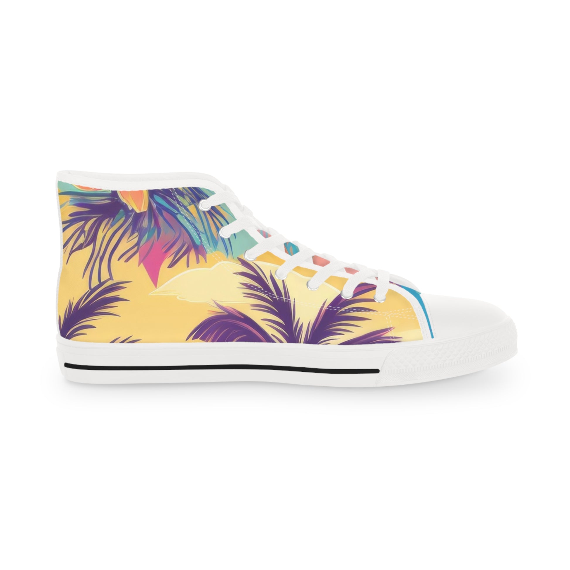 Sunset Paradise Men's High Top Sneakers, Artsulli - Art is Long, Life is Short, Shoes, , , , , , , 