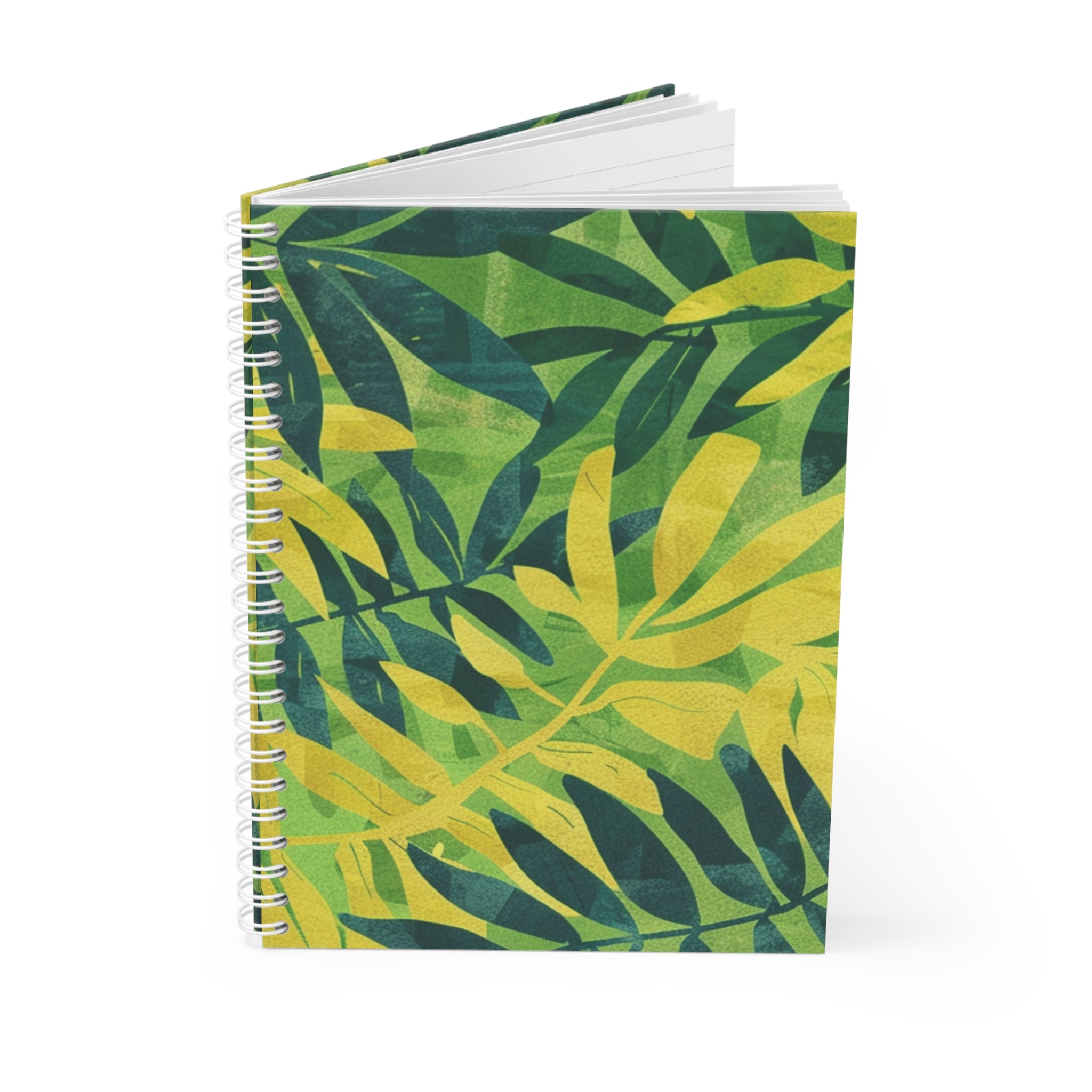 Green Leaf x Yellow Leaf x Tropical x Jungle Spiral Notebook, Artsulli - Art is Long, Life is Short, Paper products, , , , , , , 